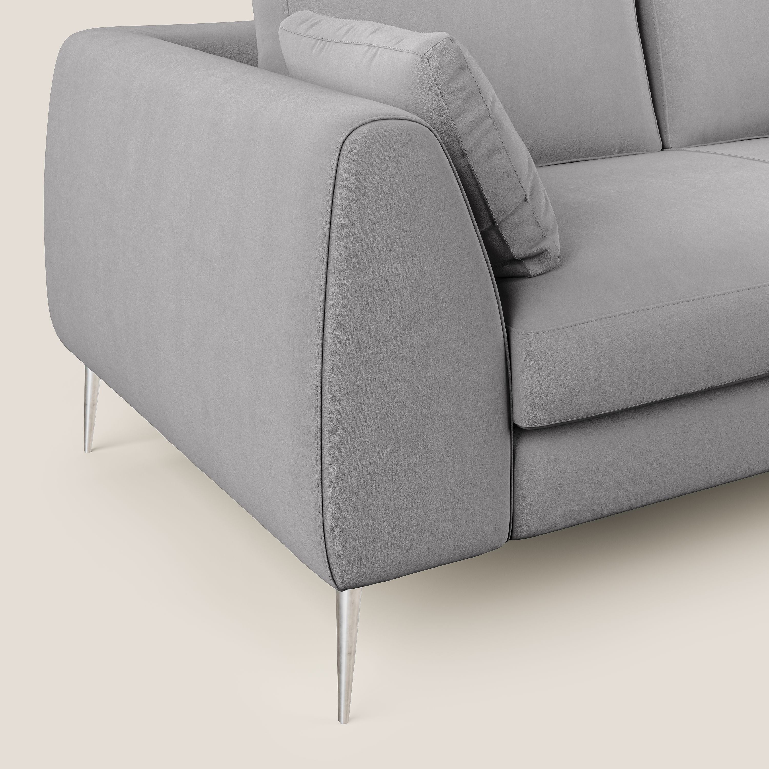 Plano divano moderno angolare con penisola in microfibra smacchiabile T11 - divani.store