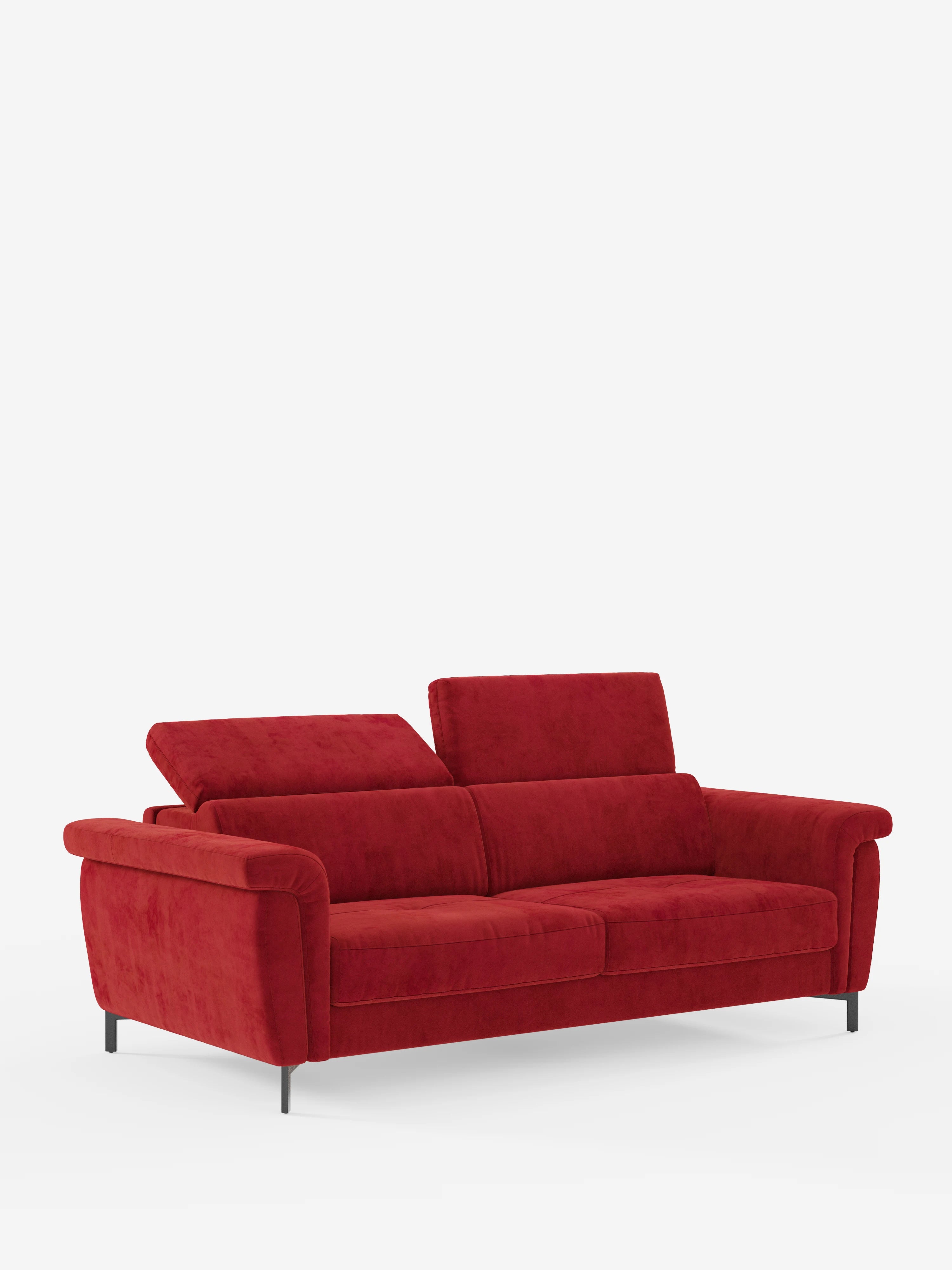 Capri divano letto di design con piedini alti - poggiatesta reclinabili in raffinato tessuto effetto velluto smacchiabile T30