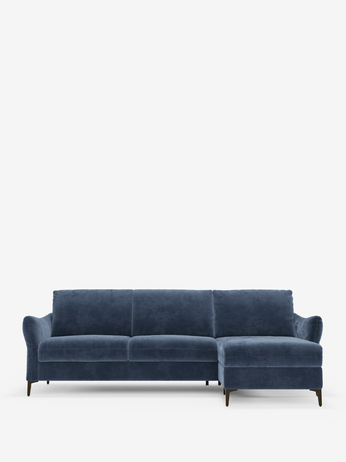 Dalia divano letto con penisola contenitore e materasso alto 18 cm - piedini alti e tessuto smacchiabile T30