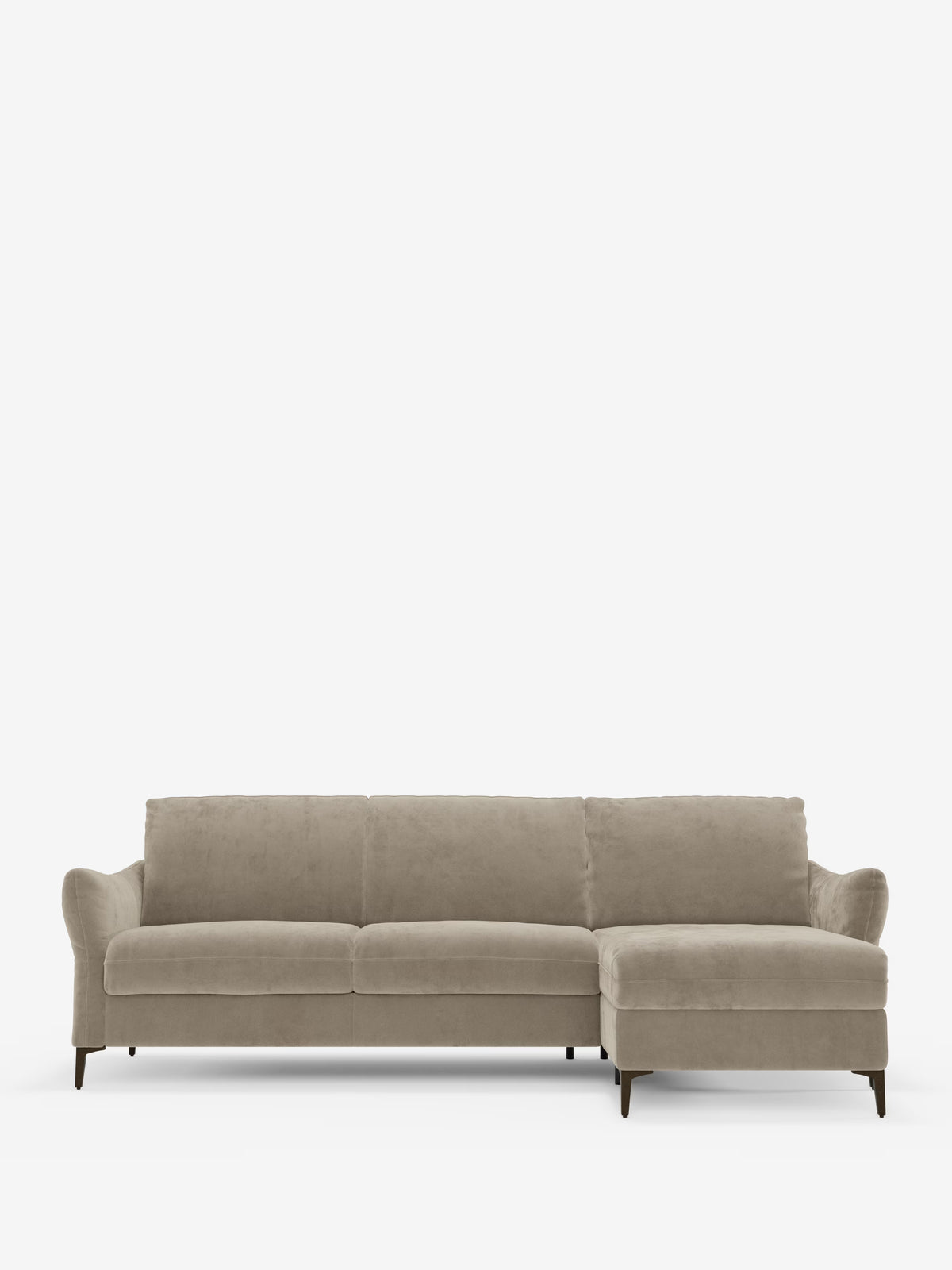 Dalia divano letto con penisola contenitore e materasso alto 18 cm - piedini alti e tessuto smacchiabile T30