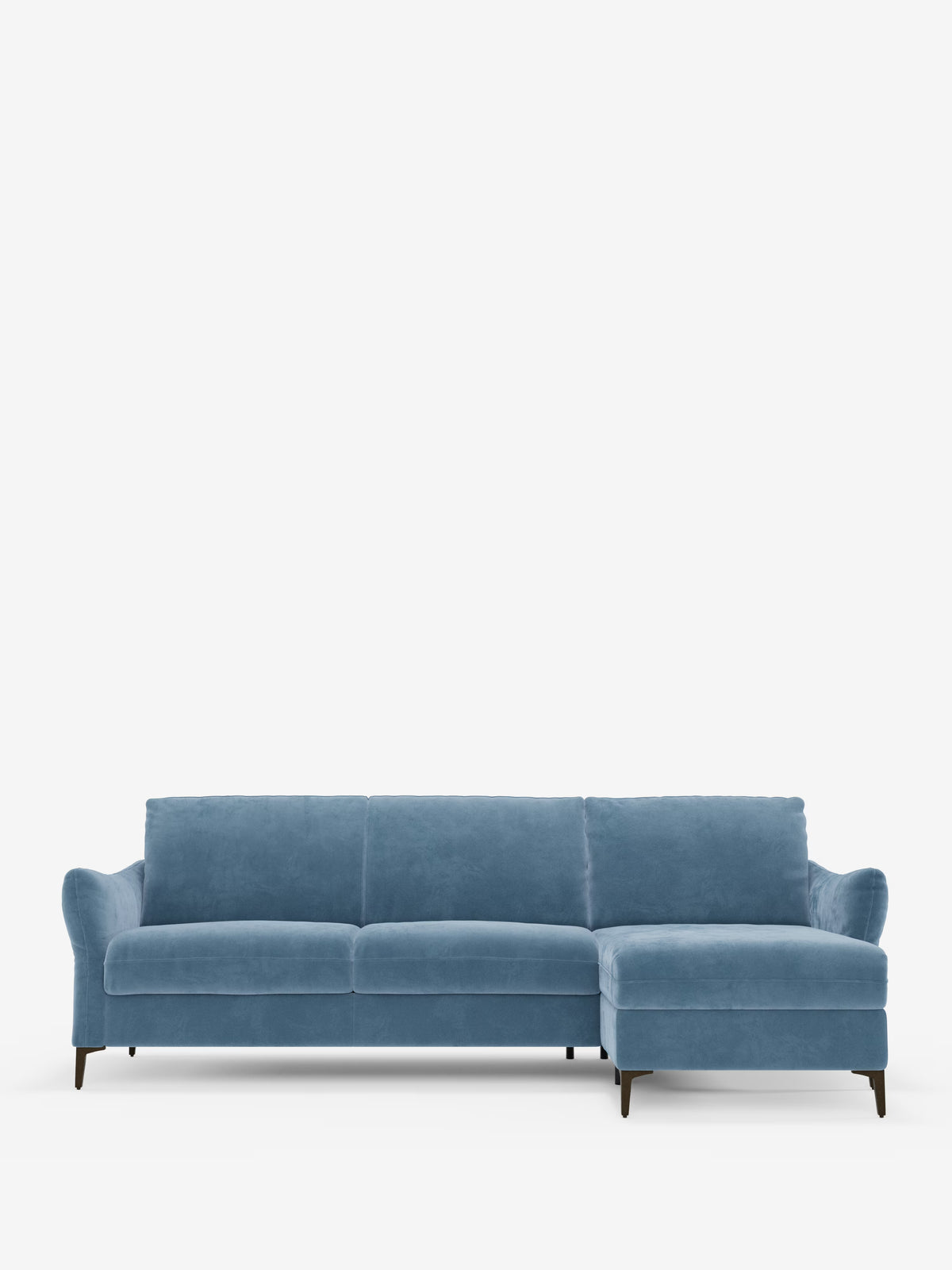 Dalia divano letto con penisola contenitore e materasso alto 18 cm - piedini alti e tessuto smacchiabile T30