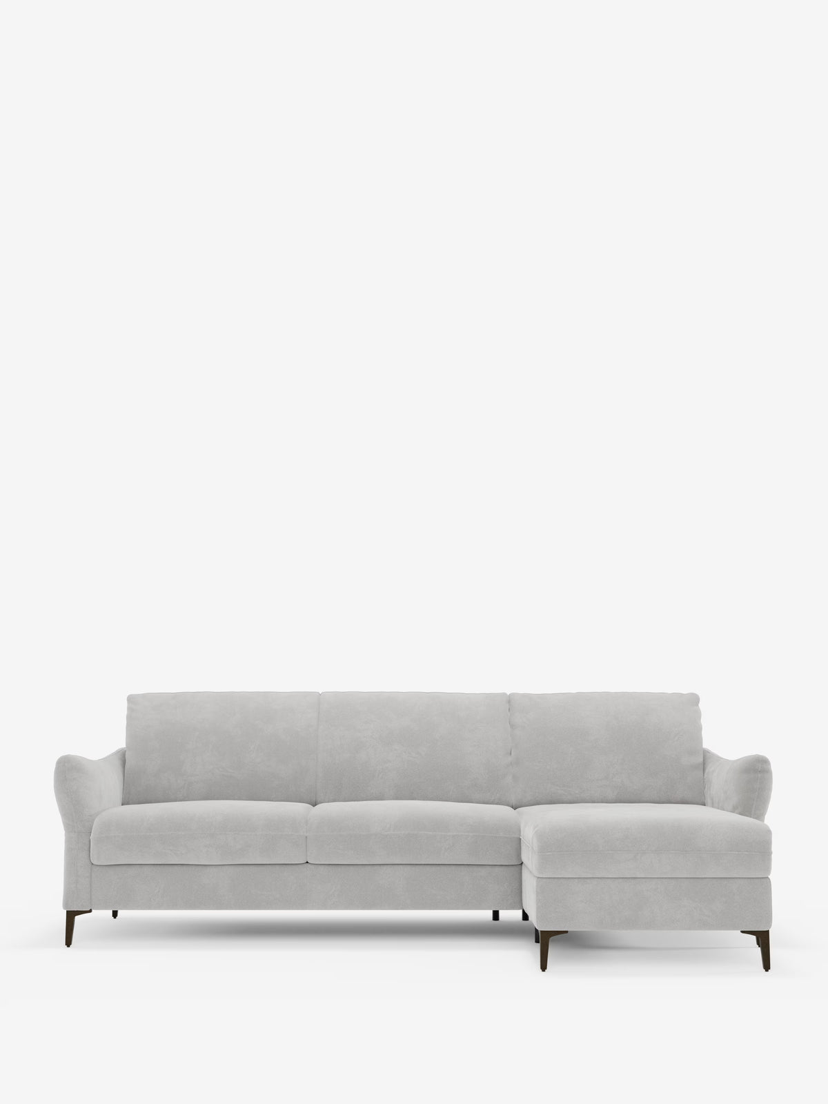Dalia divano letto con penisola contenitore e materasso alto 18 cm - piedini alti e tessuto smacchiabile T30
