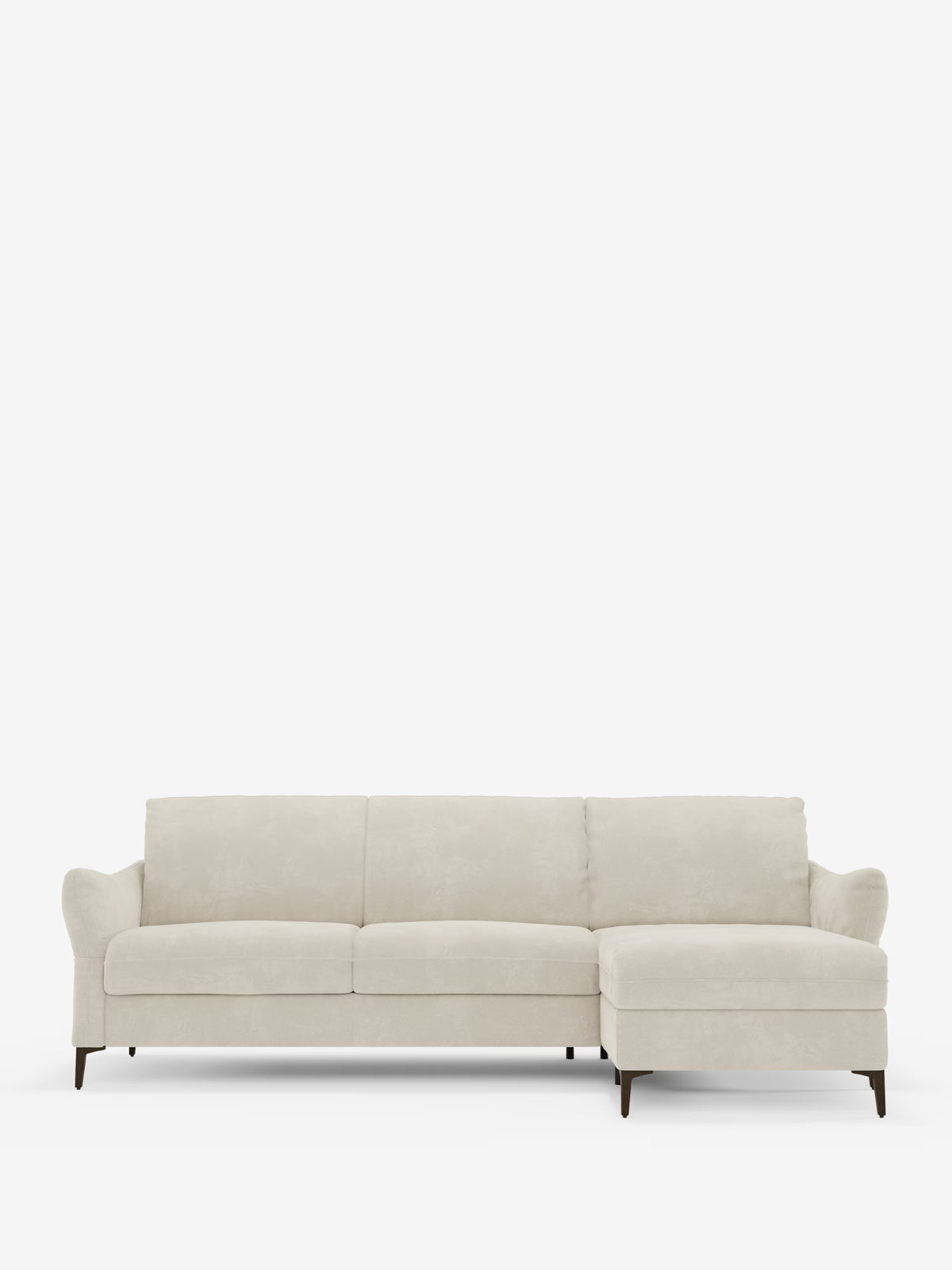 Dalia divano letto con penisola contenitore e materasso alto 18 cm - piedini alti e tessuto smacchiabile T30