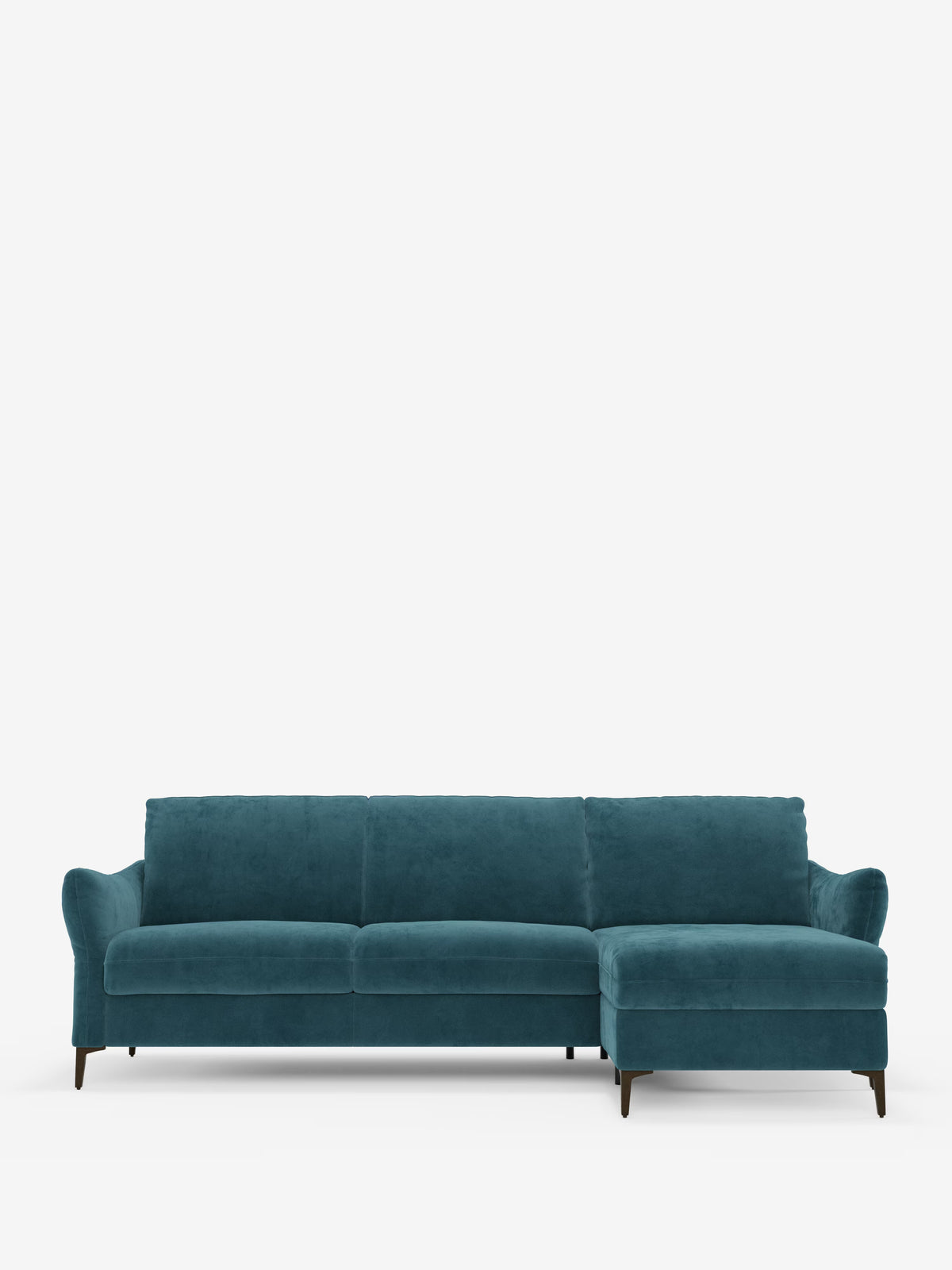 Dalia divano letto con penisola contenitore e materasso alto 18 cm - piedini alti e tessuto smacchiabile T30