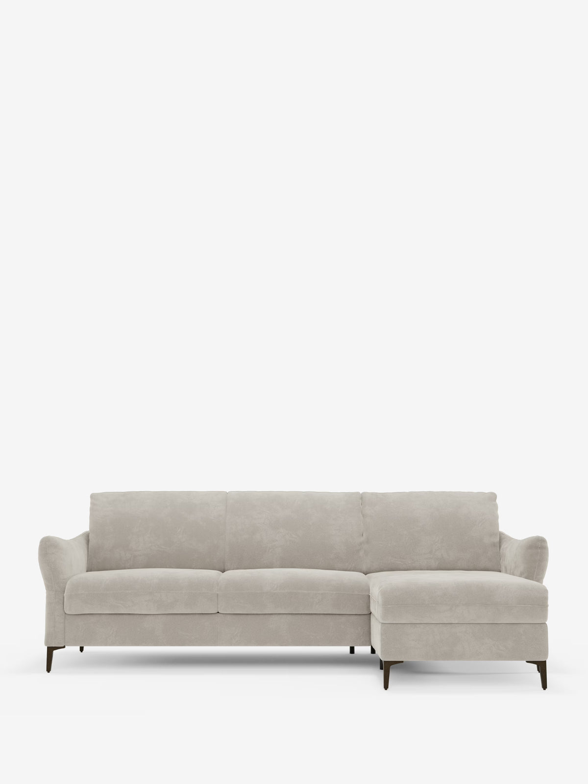 Dalia divano letto con penisola contenitore e materasso alto 18 cm - piedini alti e tessuto smacchiabile T30