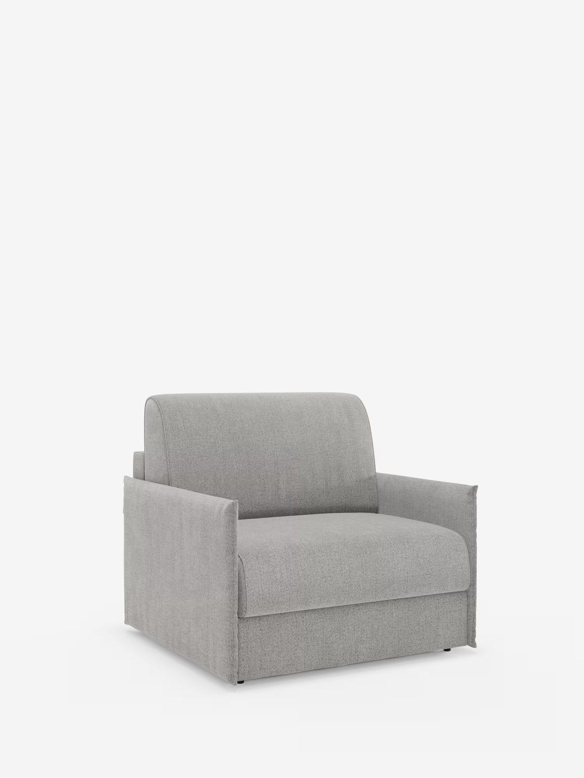 Vi presentiamo la poltrona letto compatta Evans di Divani.Store: un’elegante poltrona letto salvaspazio rivestita in tessuto T23 grigio chiaro, facile da pulire. Caratterizzata da braccioli dritti e squadrati e da uno schienale e una seduta imbottiti e morbidi, questa poltrona letto dal design moderno è presentata su uno sfondo bianco a tinta unita, rendendola la soluzione perfetta per gli spazi ridotti o come pratico letto aggiuntivo. Il rivestimento sfoderabile e antimacchia ne esalta ulteriormente la