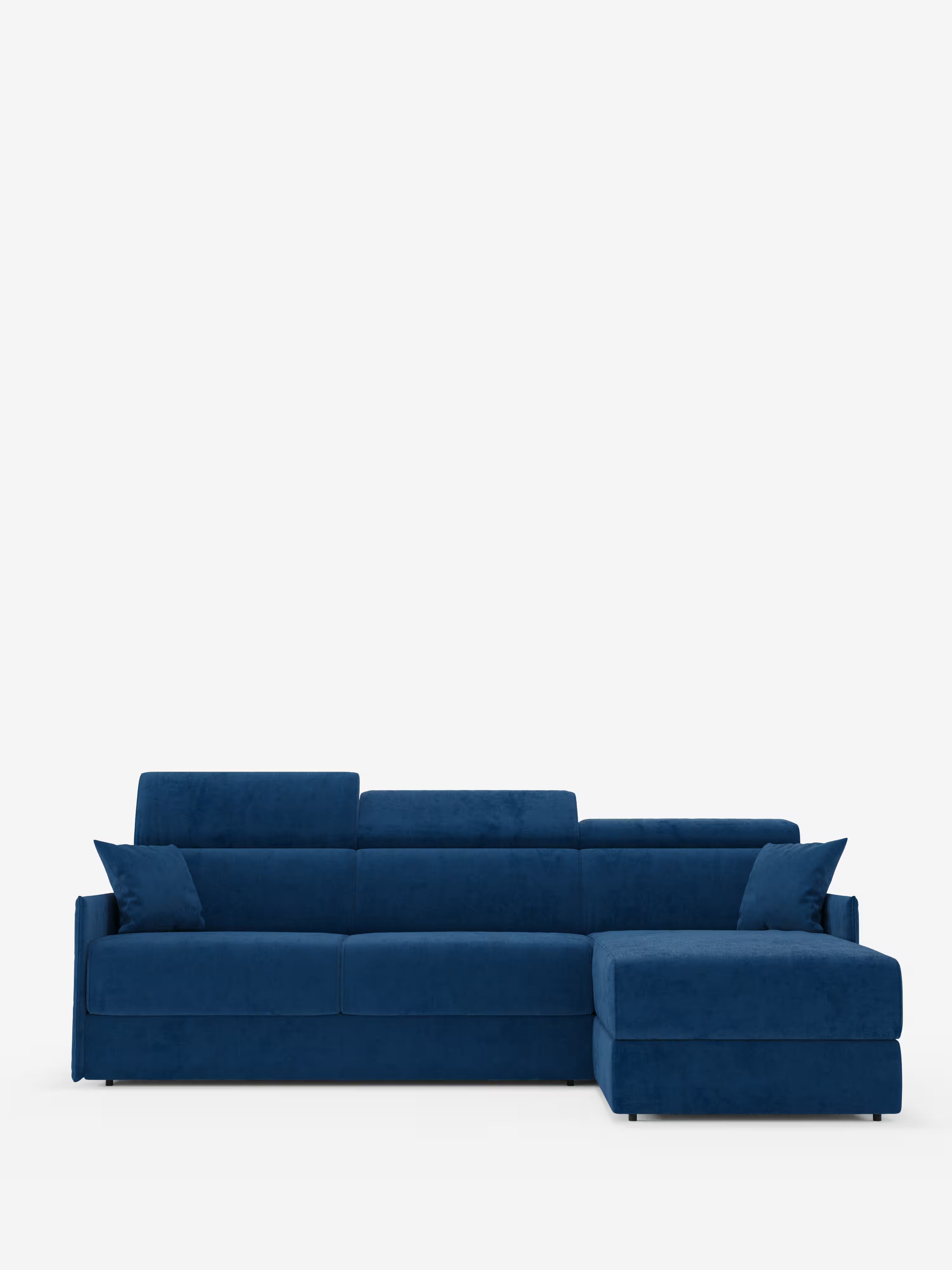 Miryam sofá cama esquinero compacto - reposacabezas reclinables y chaise longue con almacenaje en tejido antimanchas T31