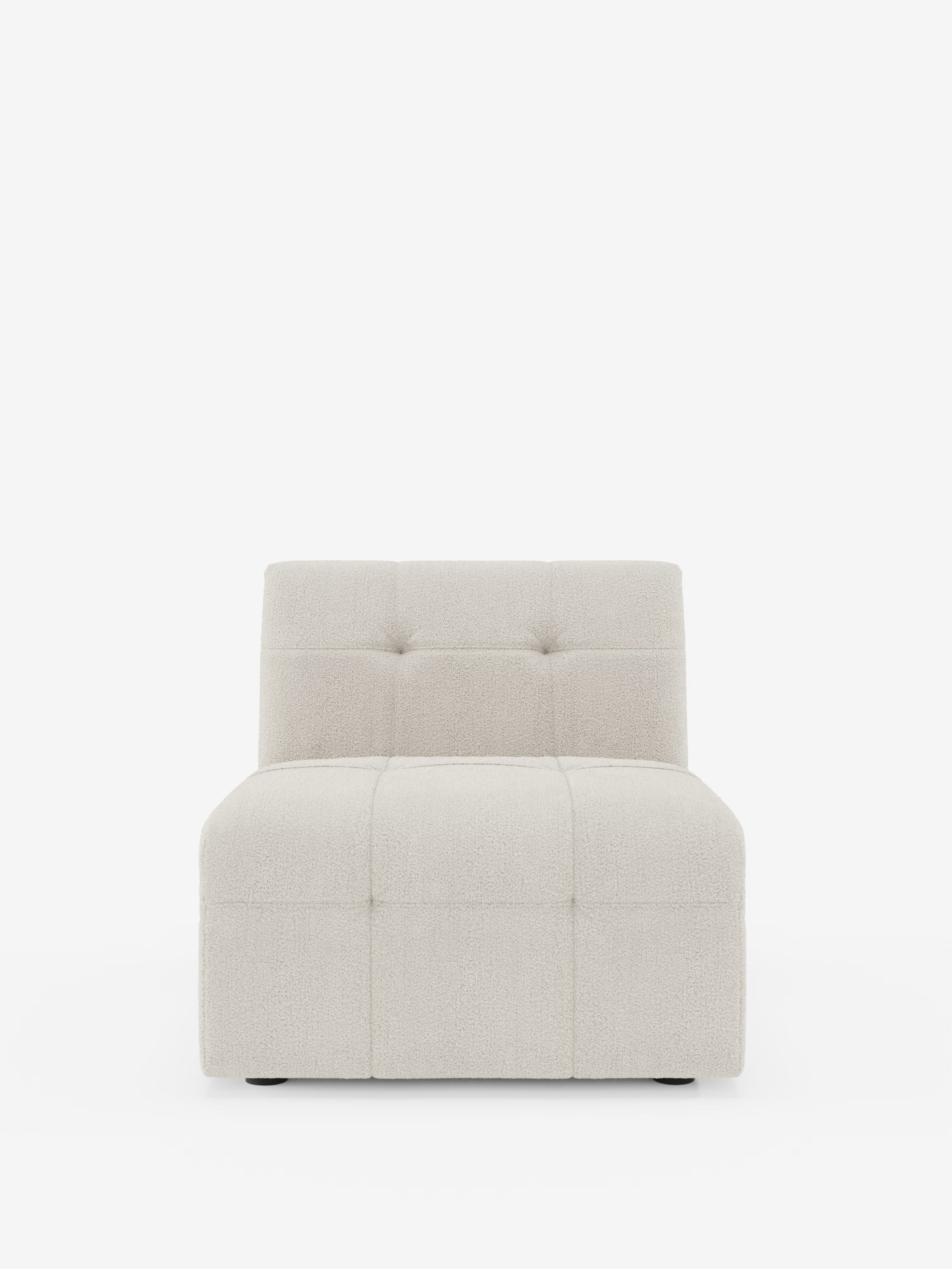 Mosaic módulo sillón 77 cm en bouclé - capitoné y diseño en tejido antimanchas T21