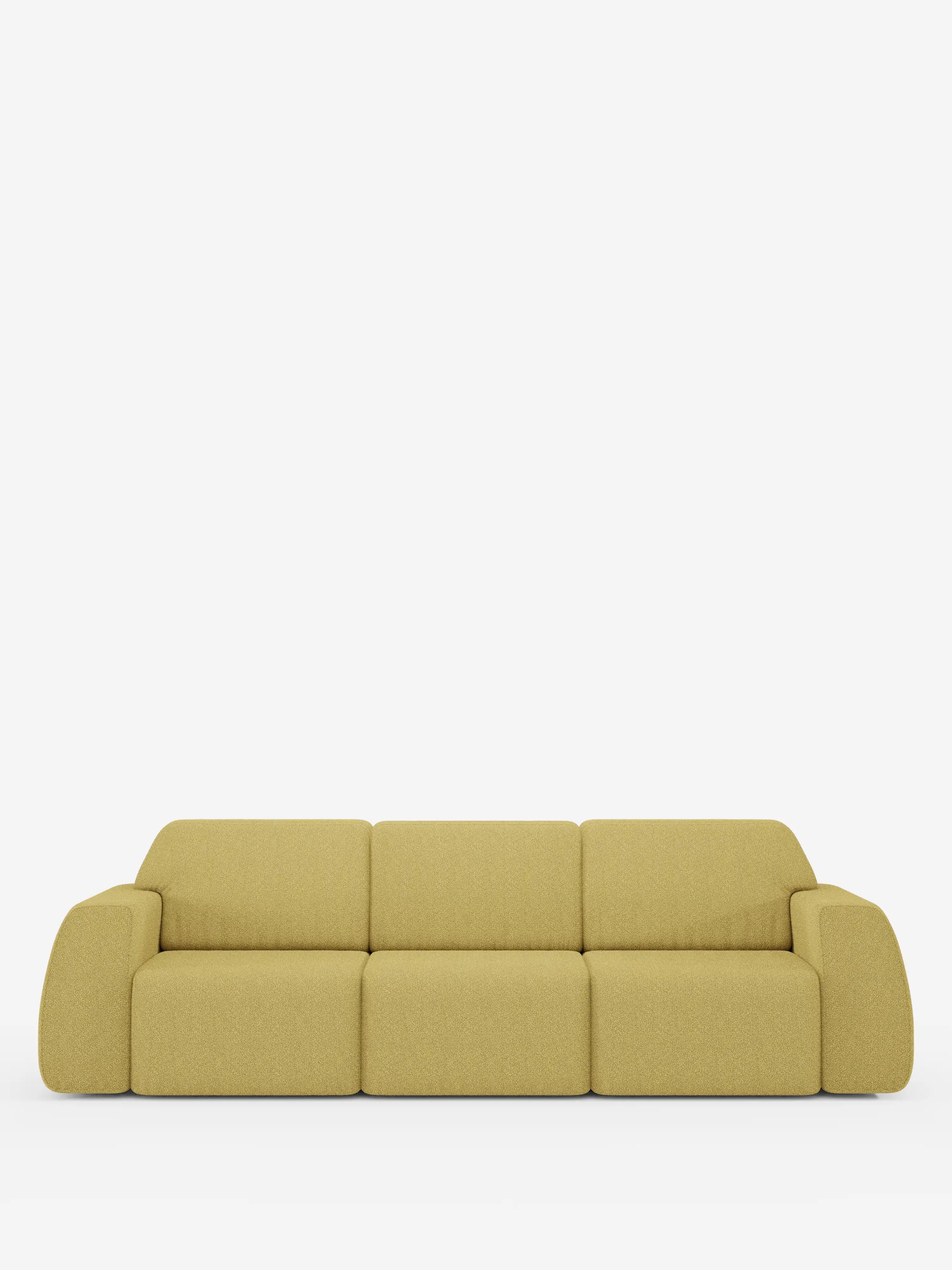 Orbit Sofa mit 3 verschiebbaren und ausziehbaren Sitzen aus schmutzabweisendem Stoff in Baumwolloptik T33