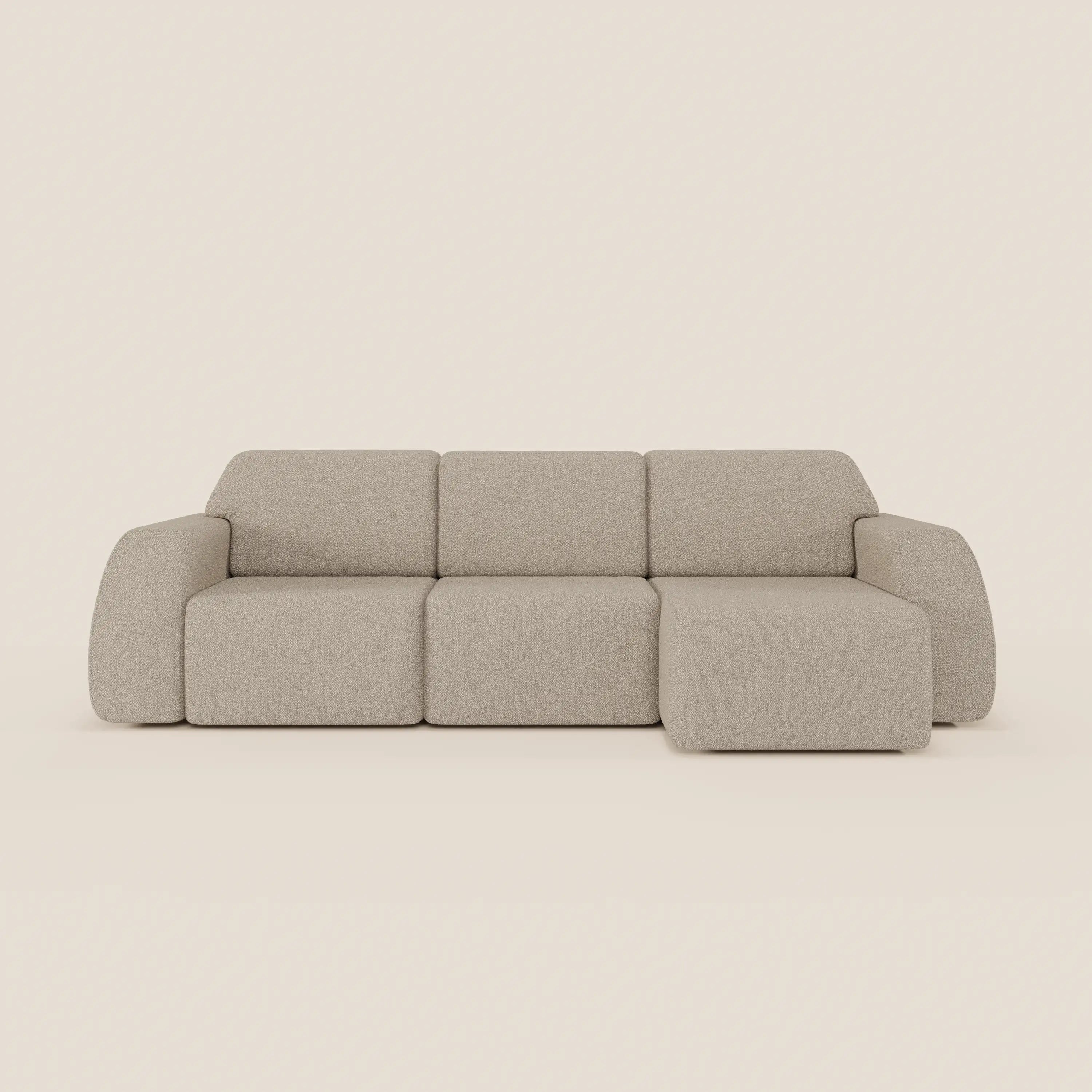 Orbit Divano angolare con penisola reversibile e tutte le sedute allungabili in tessuto smacchiabile effetto cotone T33 - divani.store