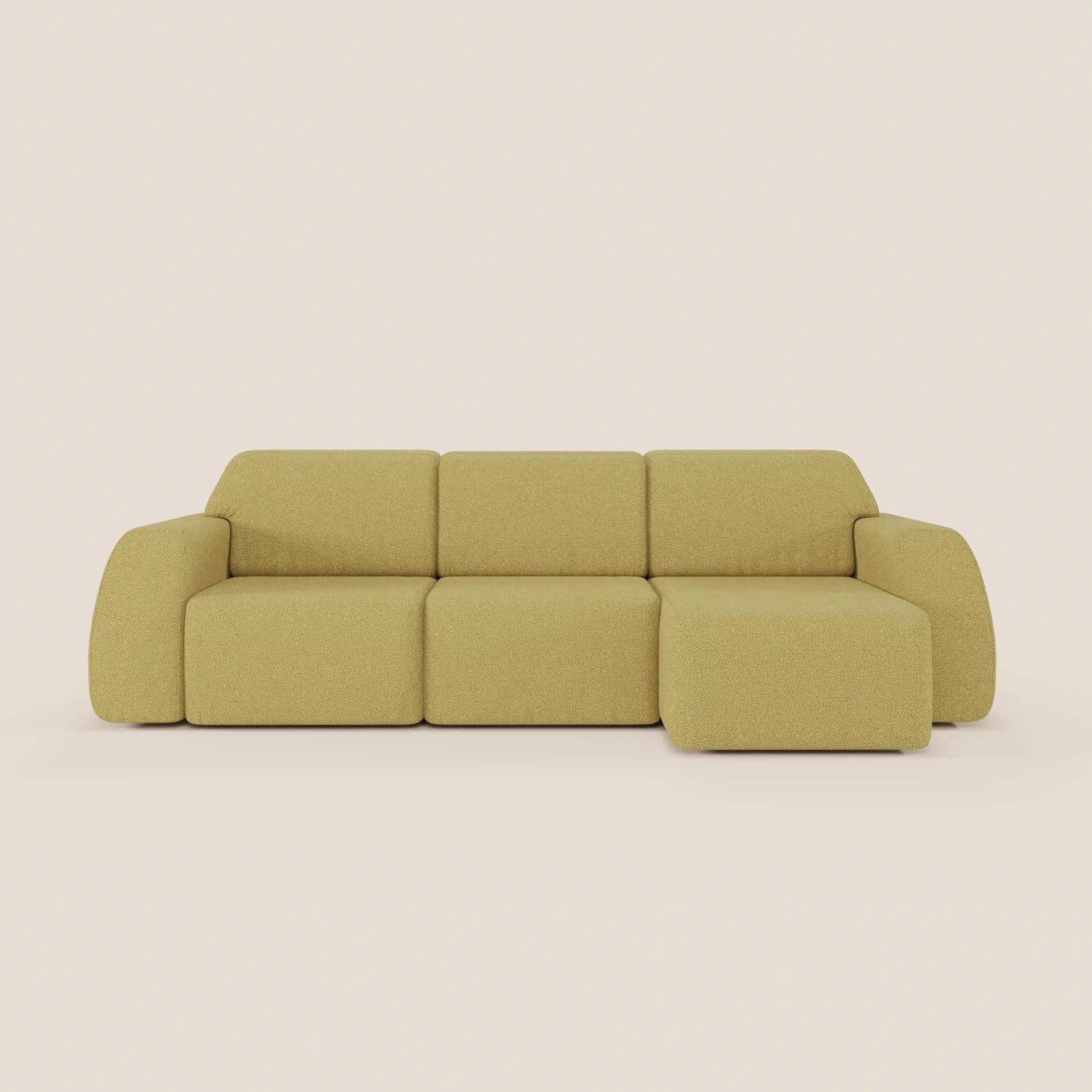 Orbit Divano angolare con penisola reversibile e tutte le sedute allungabili in tessuto smacchiabile effetto cotone T33 - divani.store
