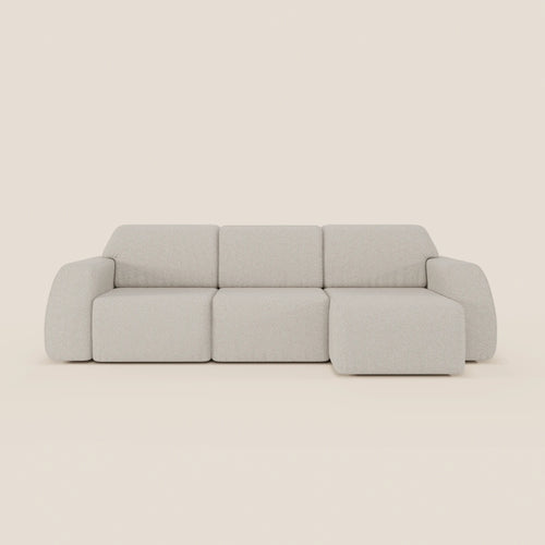 Orbit Divano angolare con penisola reversibile e tutte le sedute allungabili in tessuto smacchiabile effetto cotone T33 - divani.store