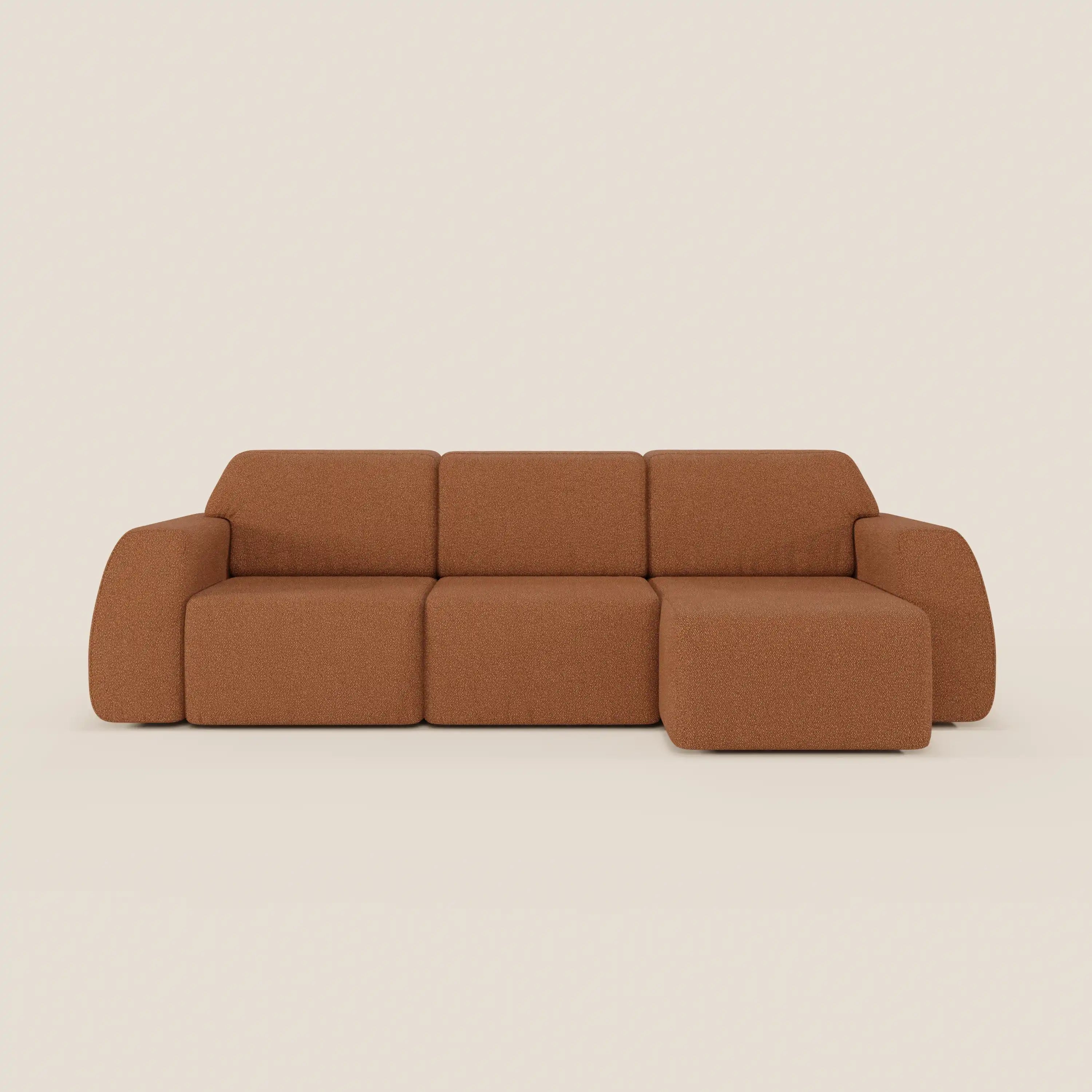 Orbit Divano angolare con penisola reversibile e tutte le sedute allungabili in tessuto smacchiabile effetto cotone T33 - divani.store