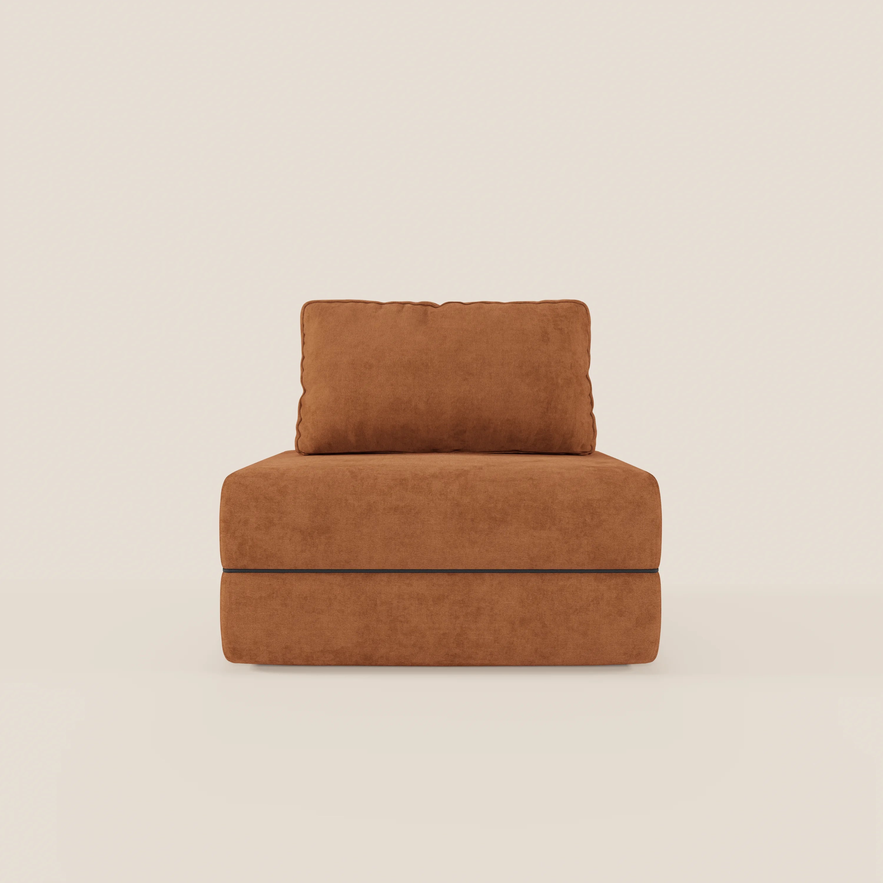 Rift poltrona letto con materasso alto 22 cm e memory foam - schienale mobile e tessuto smacchiabile T31 - divani.store