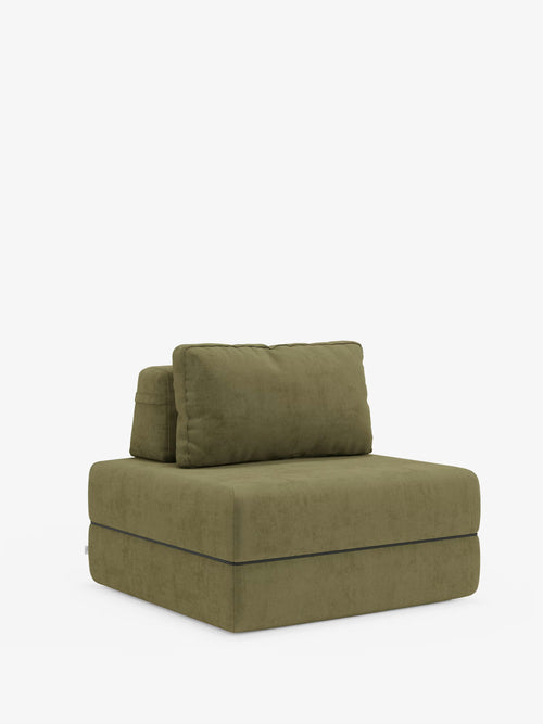Rift poltrona letto con materasso alto 24 cm e memory foam - schienale mobile e tessuto smacchiabile T31