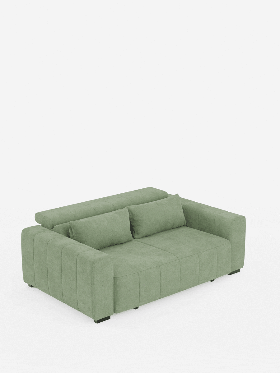 Doric divano 3 posti con sedute allungabili tramite relax elettrico - poggiatesta reclinabile in tessuto smacchiabile T23