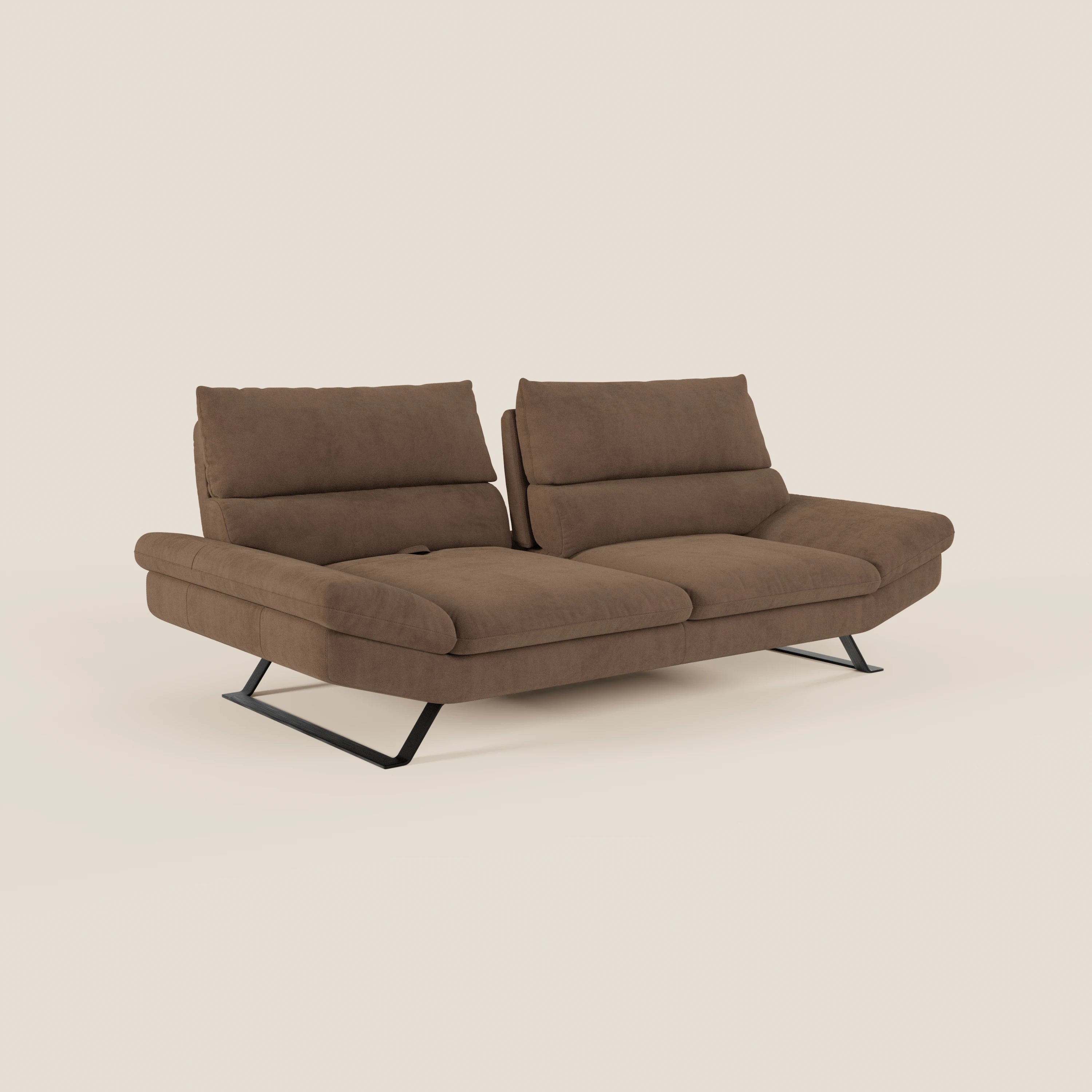 Eclipse Divano dal design moderno 2 e 3 posti con schienali traslanti - piedini alti in elegante microfibra smacchiabile T11 - divani.store