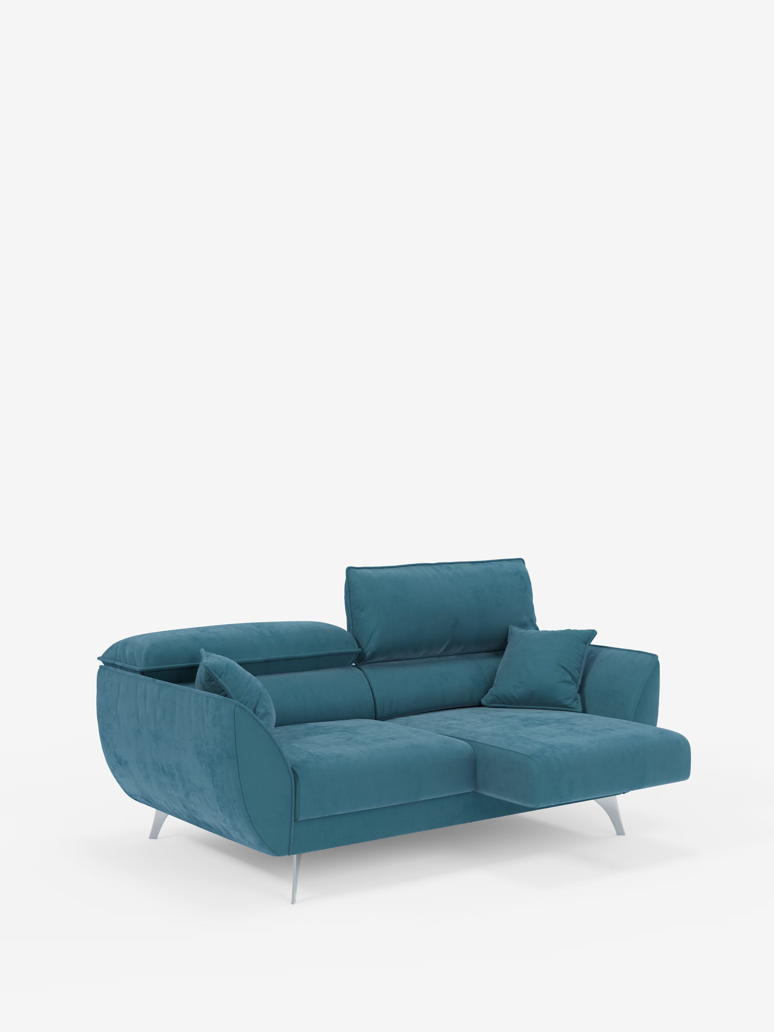 Michelangelo Sofa mit 2 und 3 ausziehbaren Sitzen und verstellbaren Kopfstützen aus abwaschbarem Stoff T30