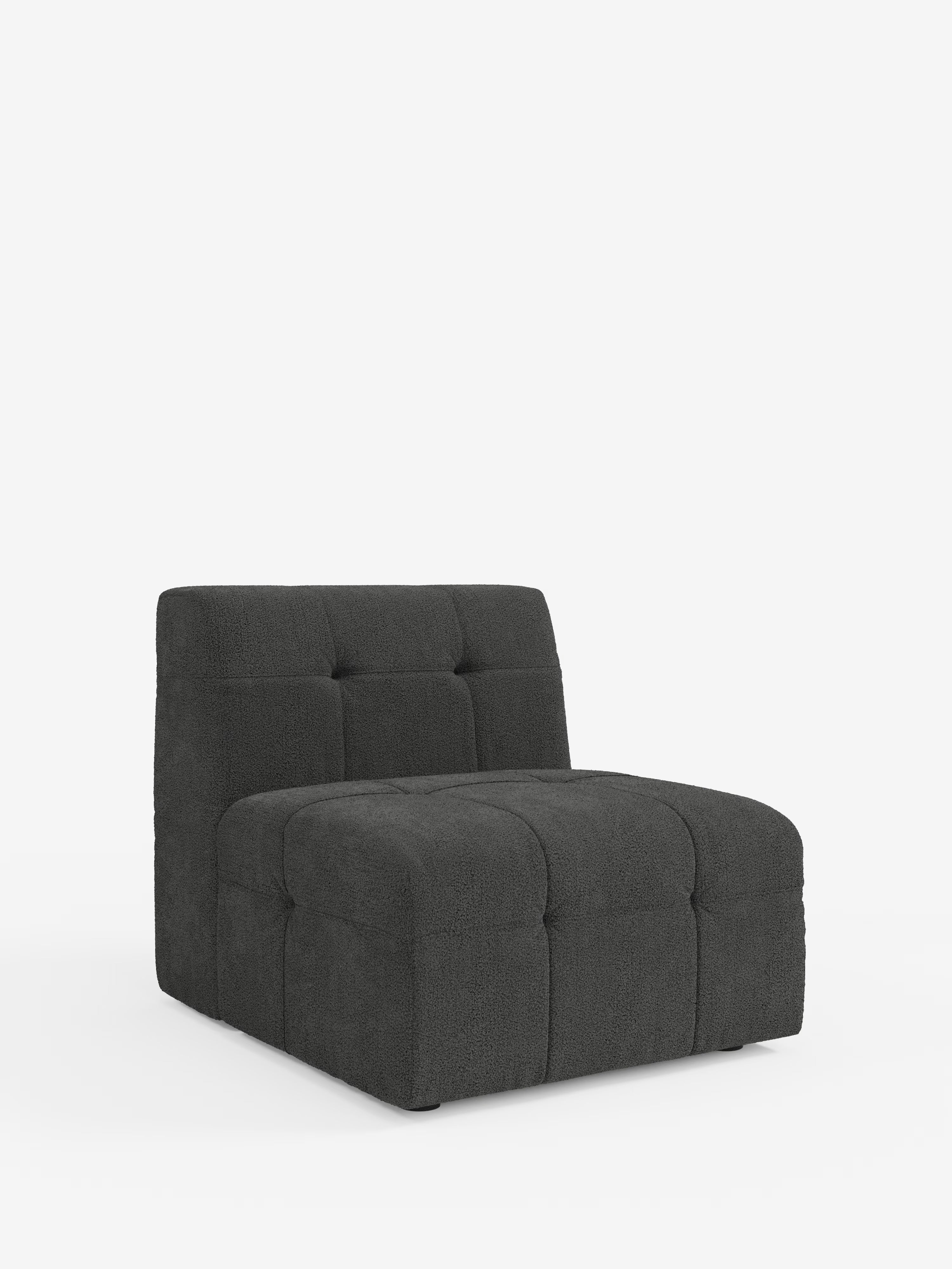 Mosaic módulo sillón 77 cm en bouclé - capitoné y diseño en tejido antimanchas T21