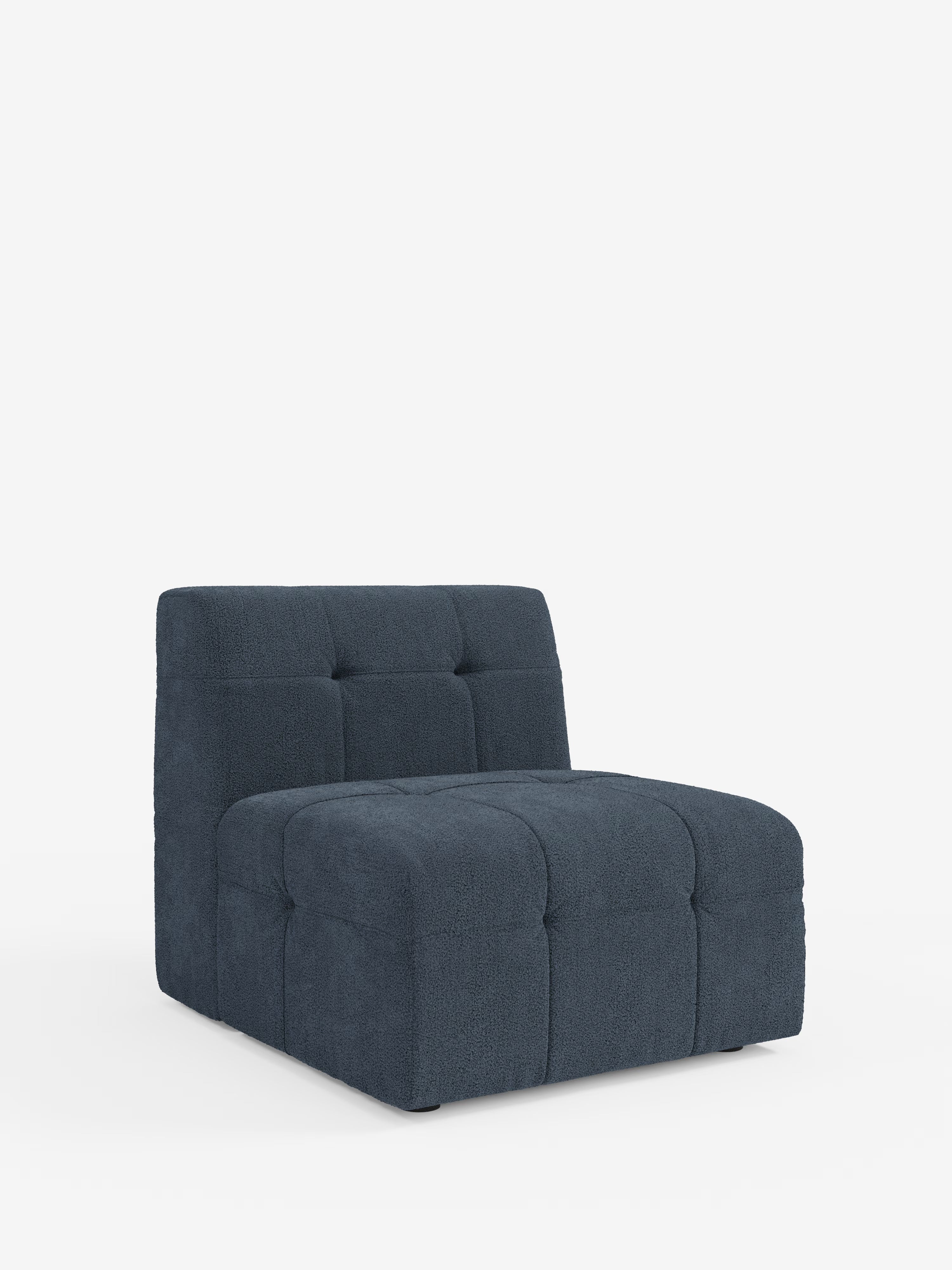 Mosaic módulo sillón 77 cm en bouclé - capitoné y diseño en tejido antimanchas T21