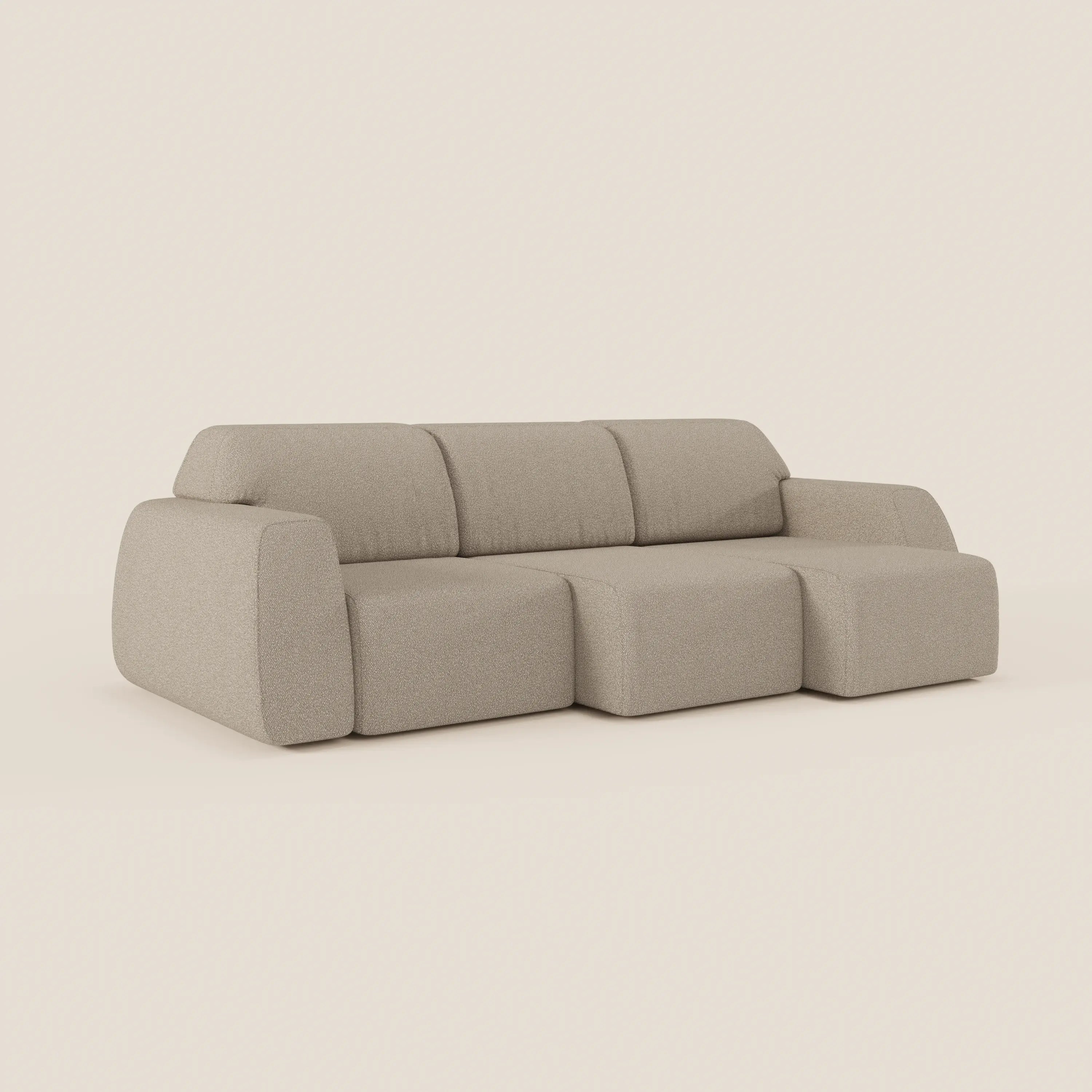 Orbit divano con 3 sedute scorrevoli e allungabili in tessuto effetto cotone smacchiabile T33 - divani.store