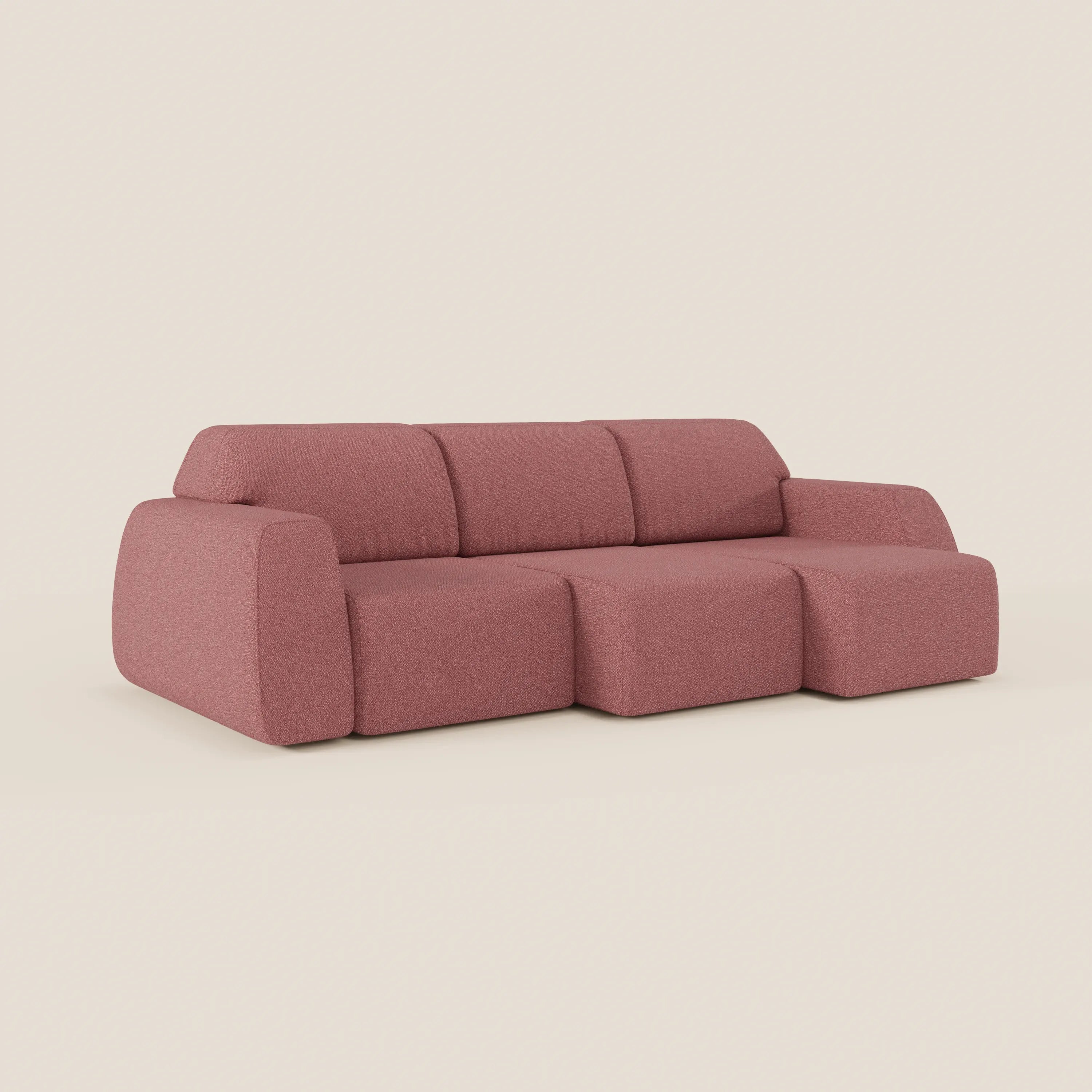 Orbit divano con 3 sedute scorrevoli e allungabili in tessuto effetto cotone smacchiabile T33 - divani.store
