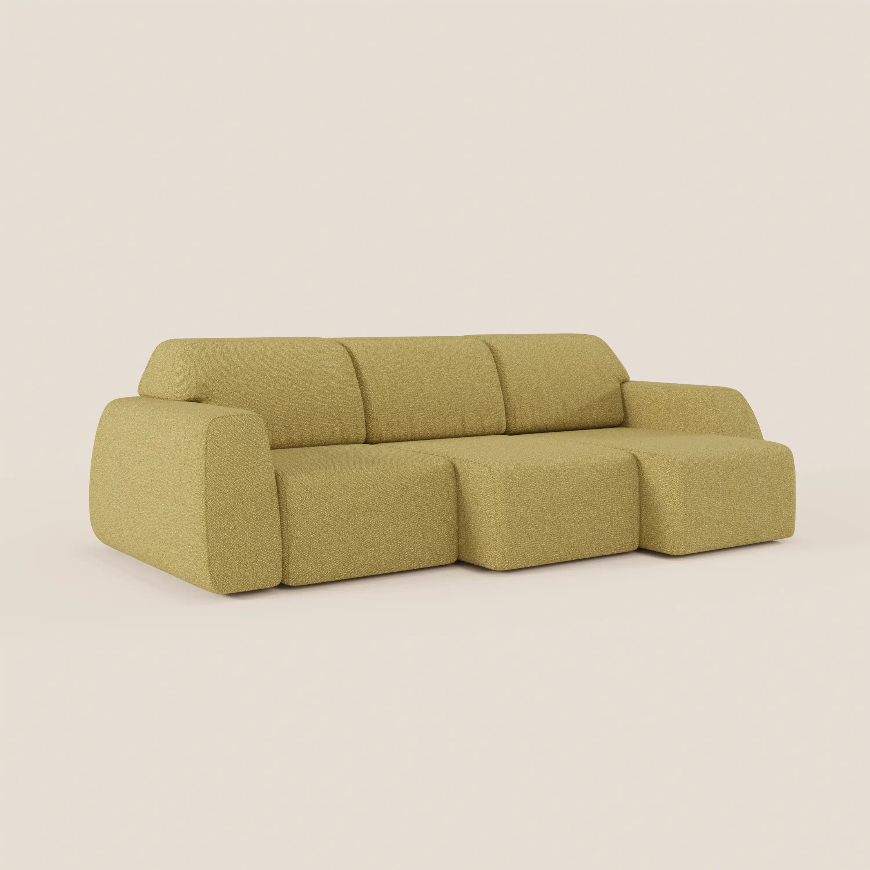 Orbit divano con 3 sedute scorrevoli e allungabili in tessuto effetto cotone smacchiabile T33 - divani.store