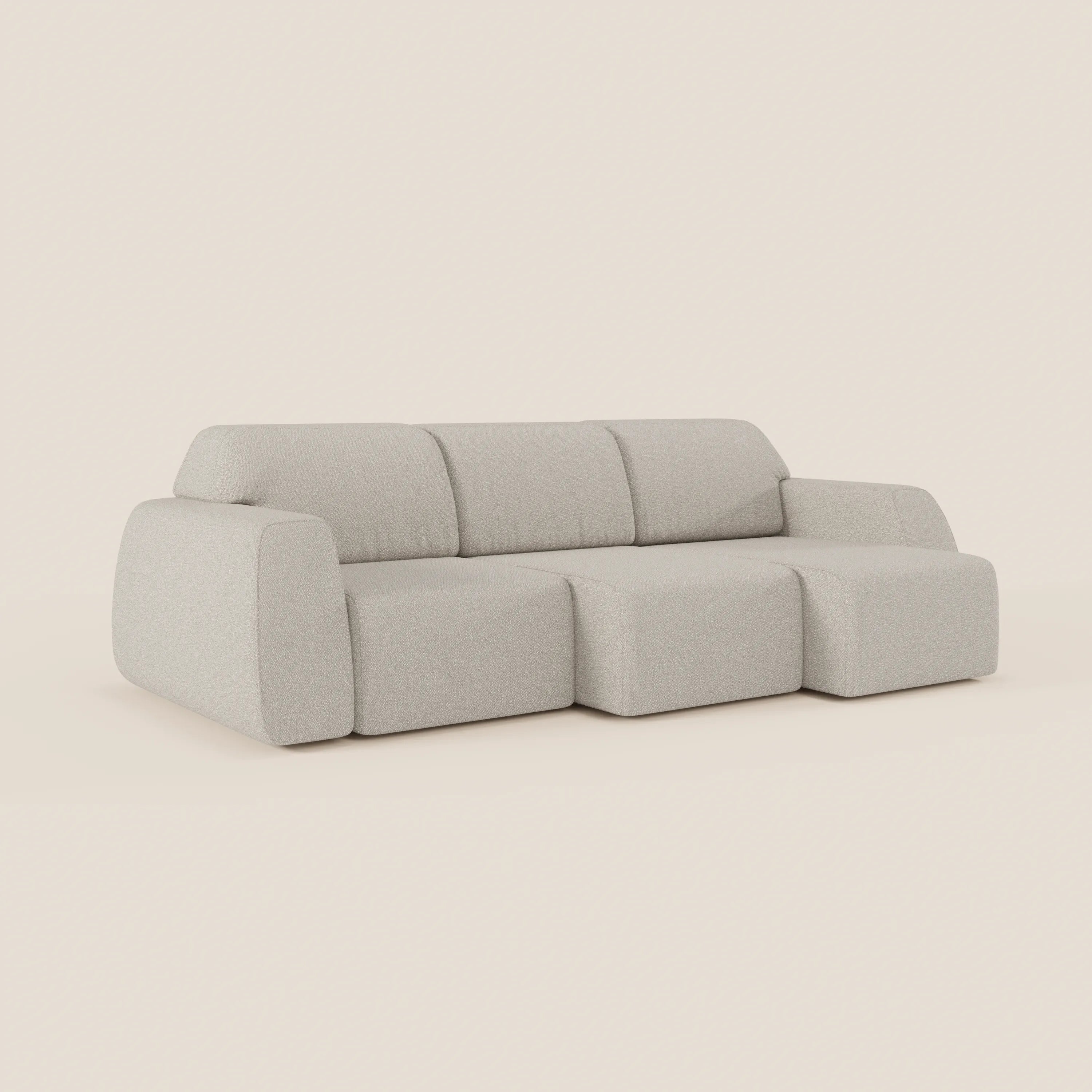 Orbit divano con 3 sedute scorrevoli e allungabili in tessuto effetto cotone smacchiabile T33 - divani.store