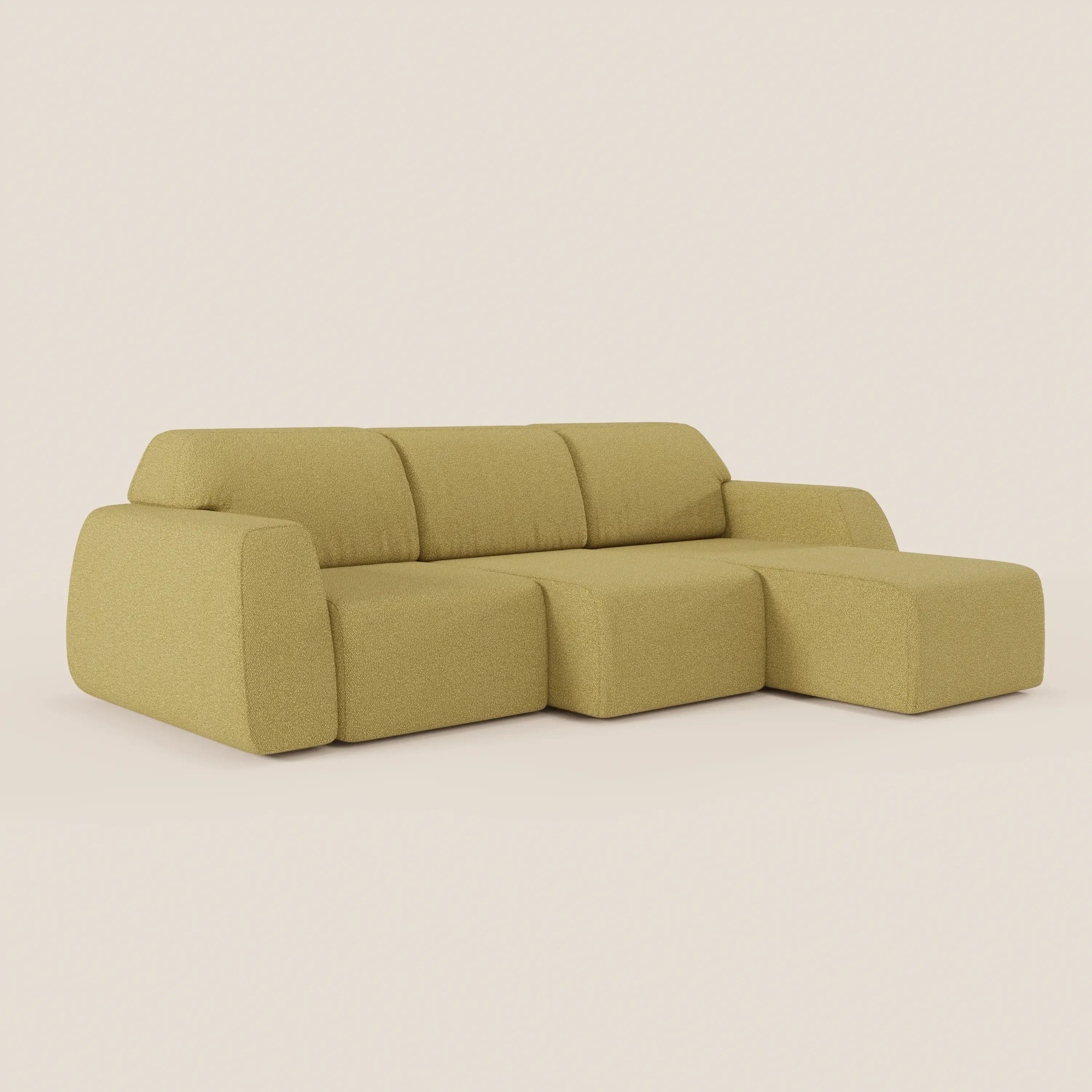 Orbit Divano angolare con penisola reversibile e tutte le sedute allungabili in tessuto smacchiabile effetto cotone T33 - divani.store