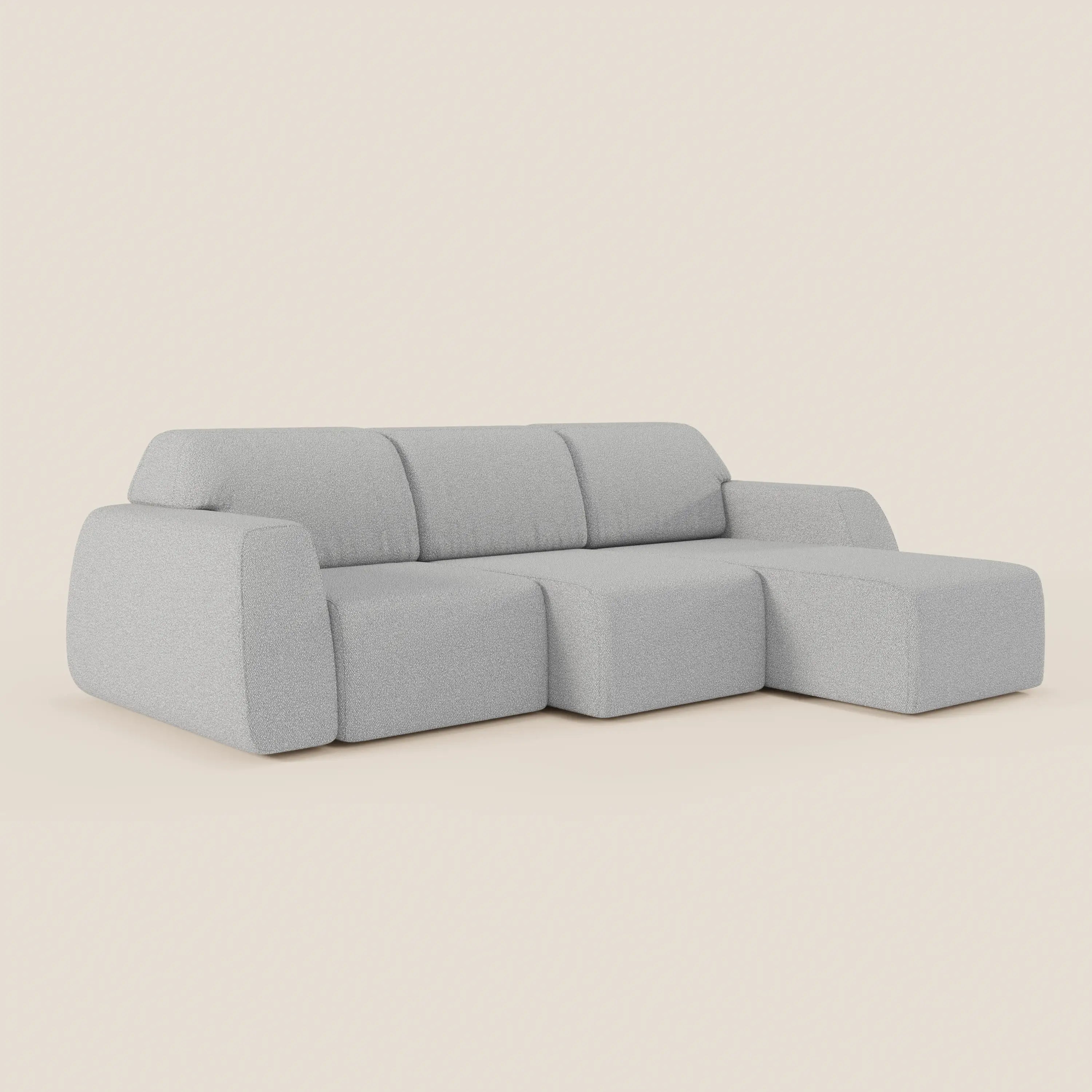 Orbit Divano angolare con penisola reversibile e tutte le sedute allungabili in tessuto smacchiabile effetto cotone T33 - divani.store