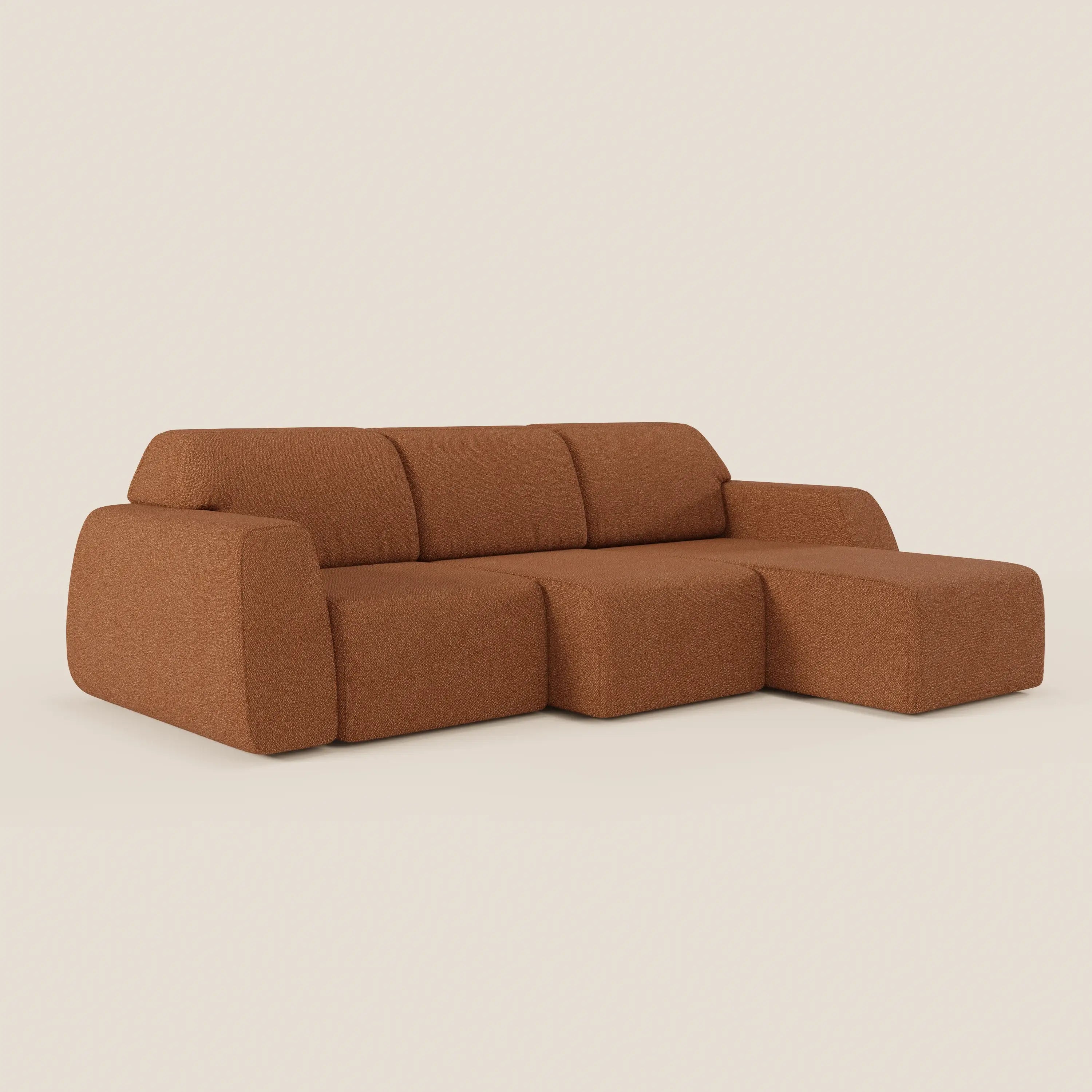 Orbit Divano angolare con penisola reversibile e tutte le sedute allungabili in tessuto smacchiabile effetto cotone T33 - divani.store