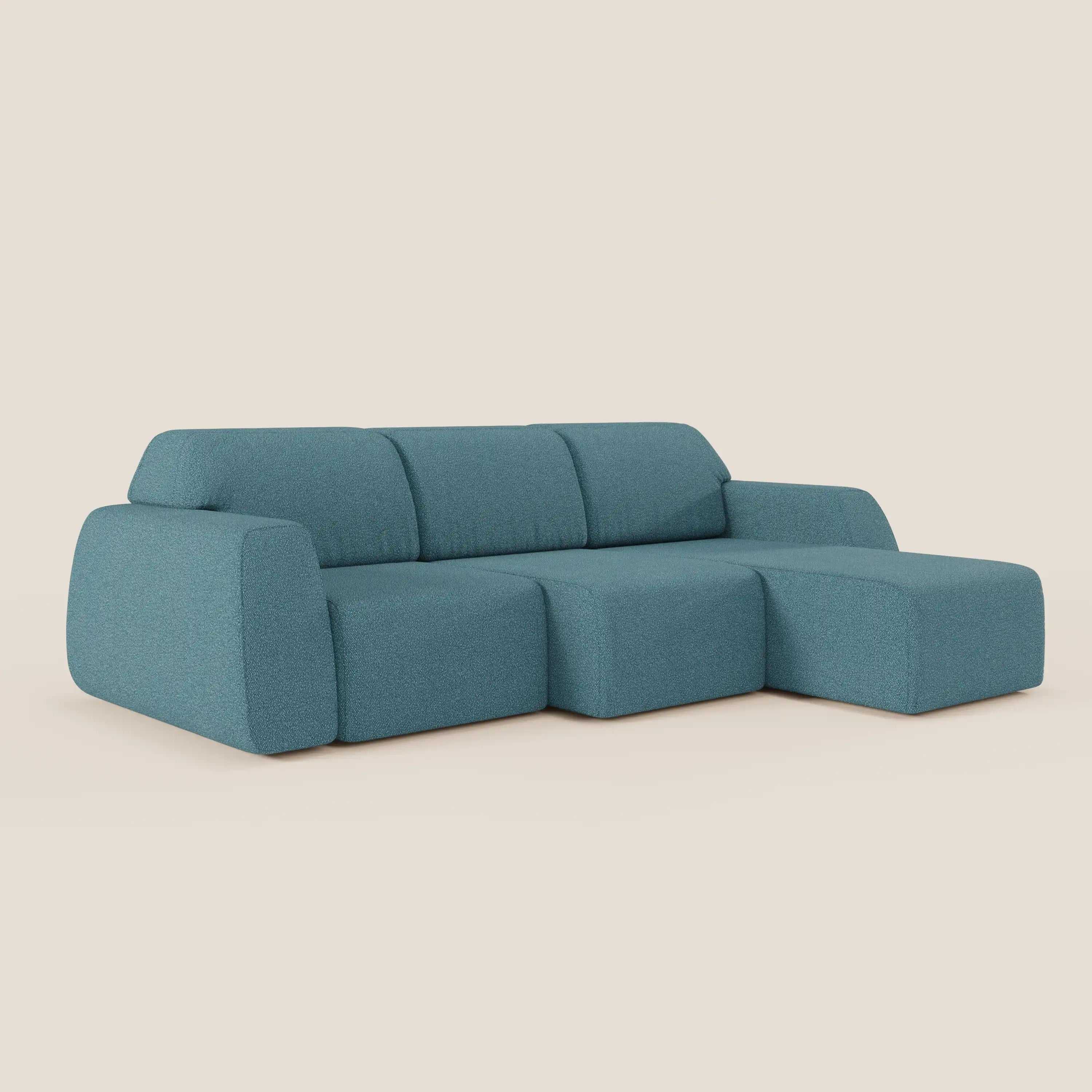 Orbit Divano angolare con penisola reversibile e tutte le sedute allungabili in tessuto smacchiabile effetto cotone T33 - divani.store