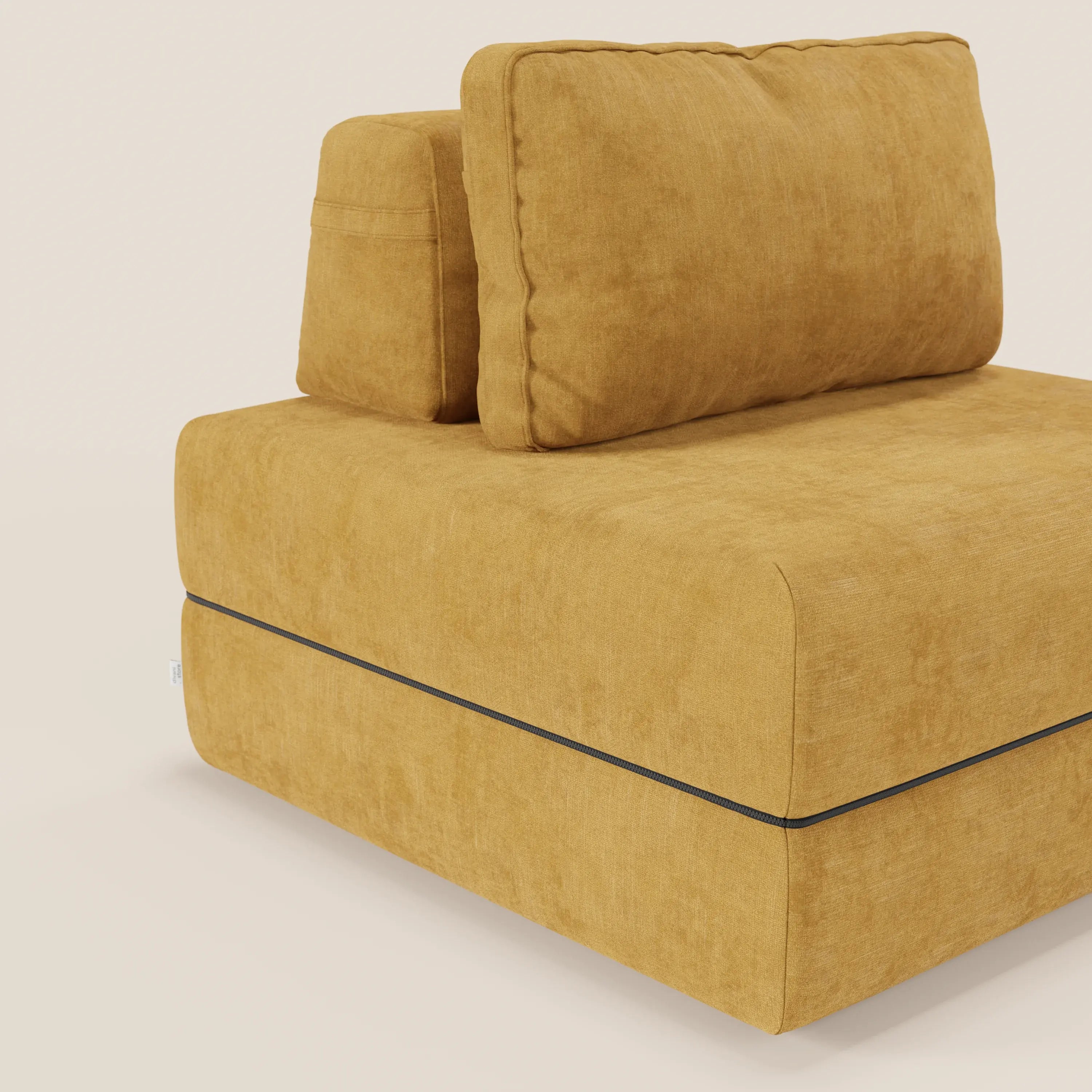 Rift poltrona letto con materasso alto 22 cm e memory foam - schienale mobile e tessuto smacchiabile T31 - divani.store