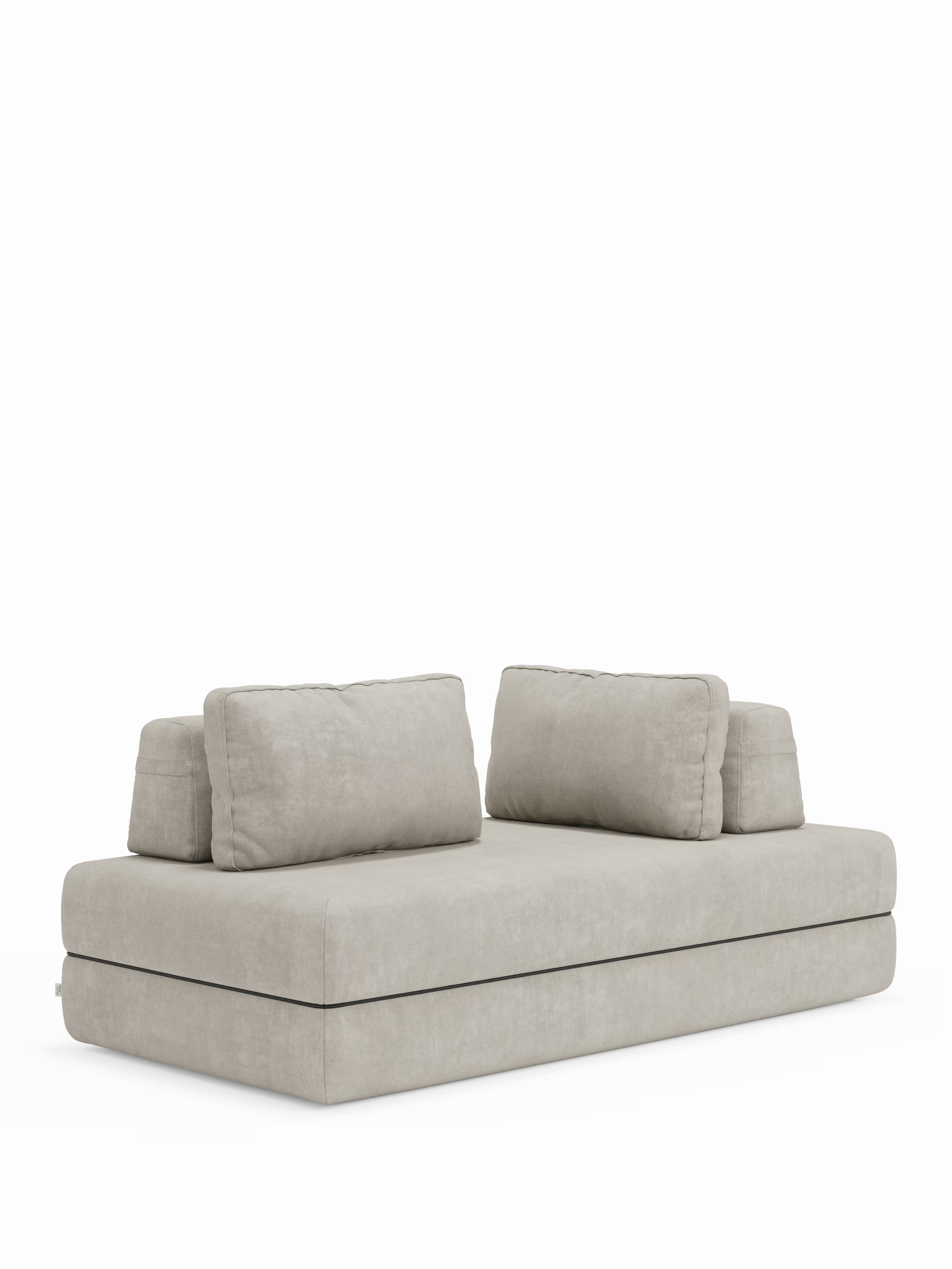 Rift divano letto matrimoniale 2 posti e 3 posti con schienali mobili - materasso alto 24 cm e memory foam in tessuto smacchiabile T31