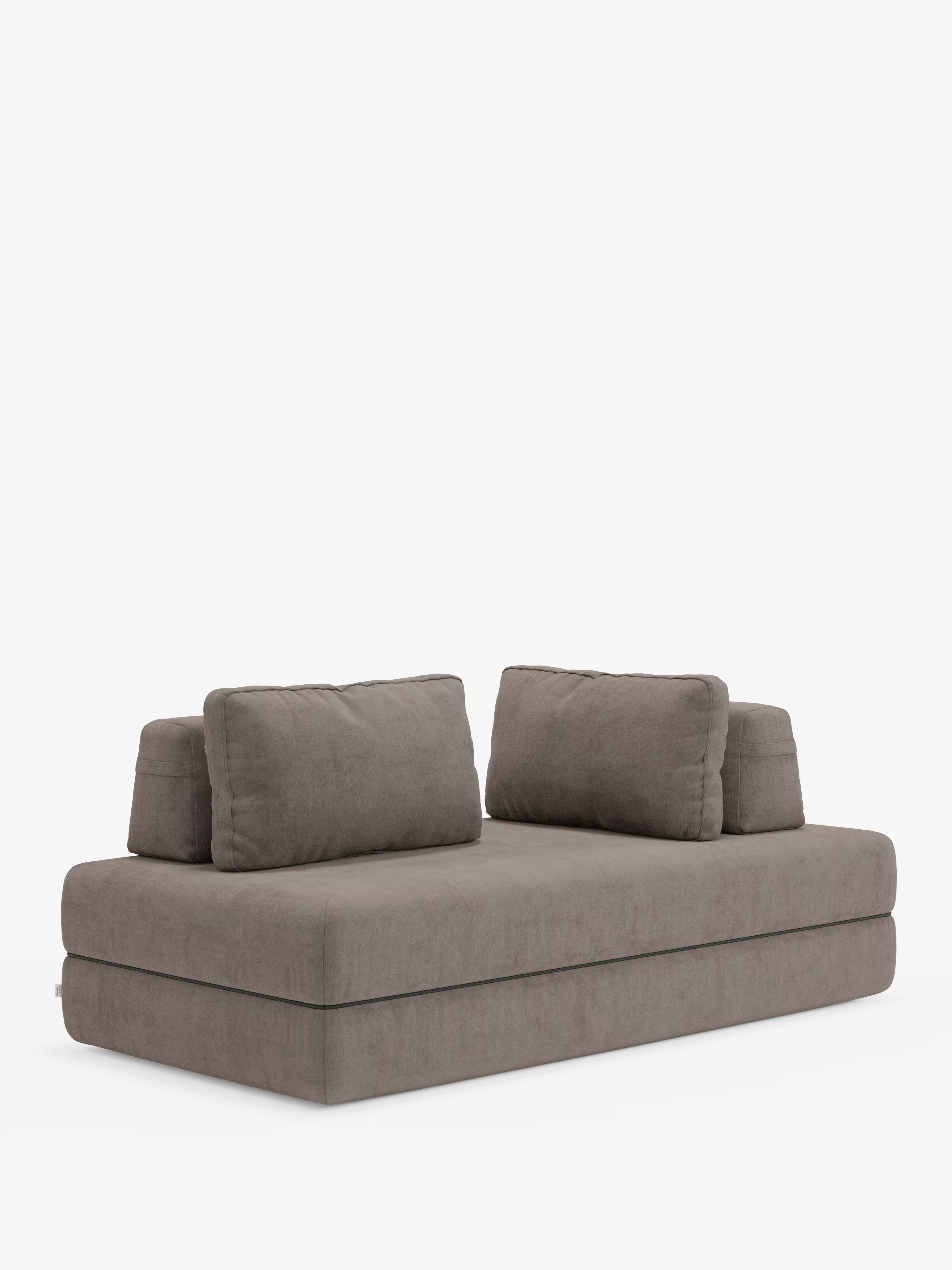 Rift divano letto matrimoniale 2 posti e 3 posti con schienali mobili - materasso alto 24 cm e memory foam in tessuto smacchiabile T31