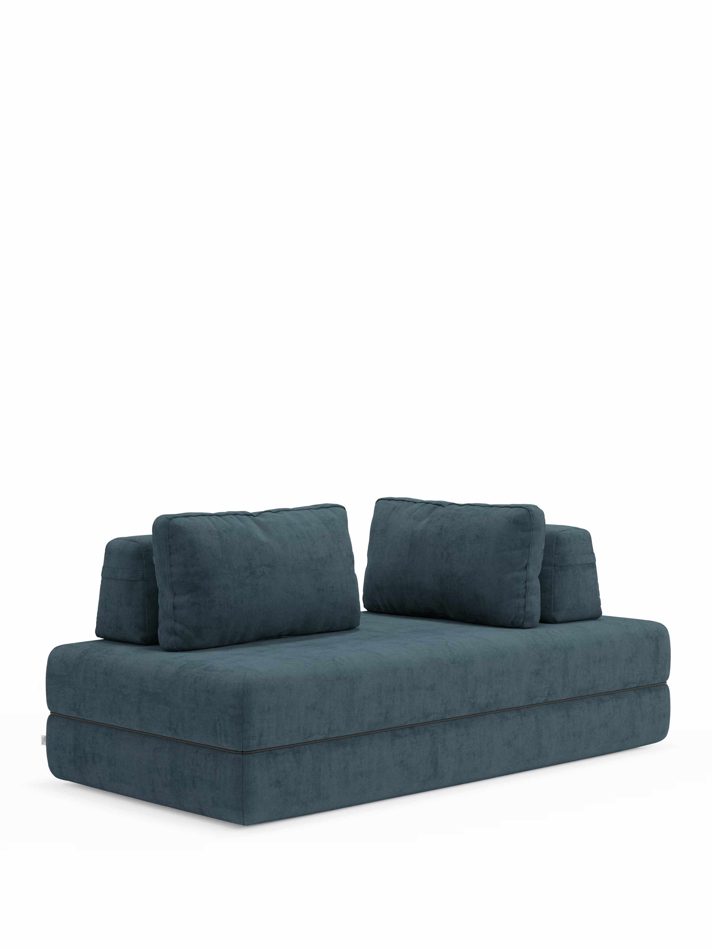 Rift divano letto matrimoniale 2 posti e 3 posti con schienali mobili - materasso alto 24 cm e memory foam in tessuto smacchiabile T31