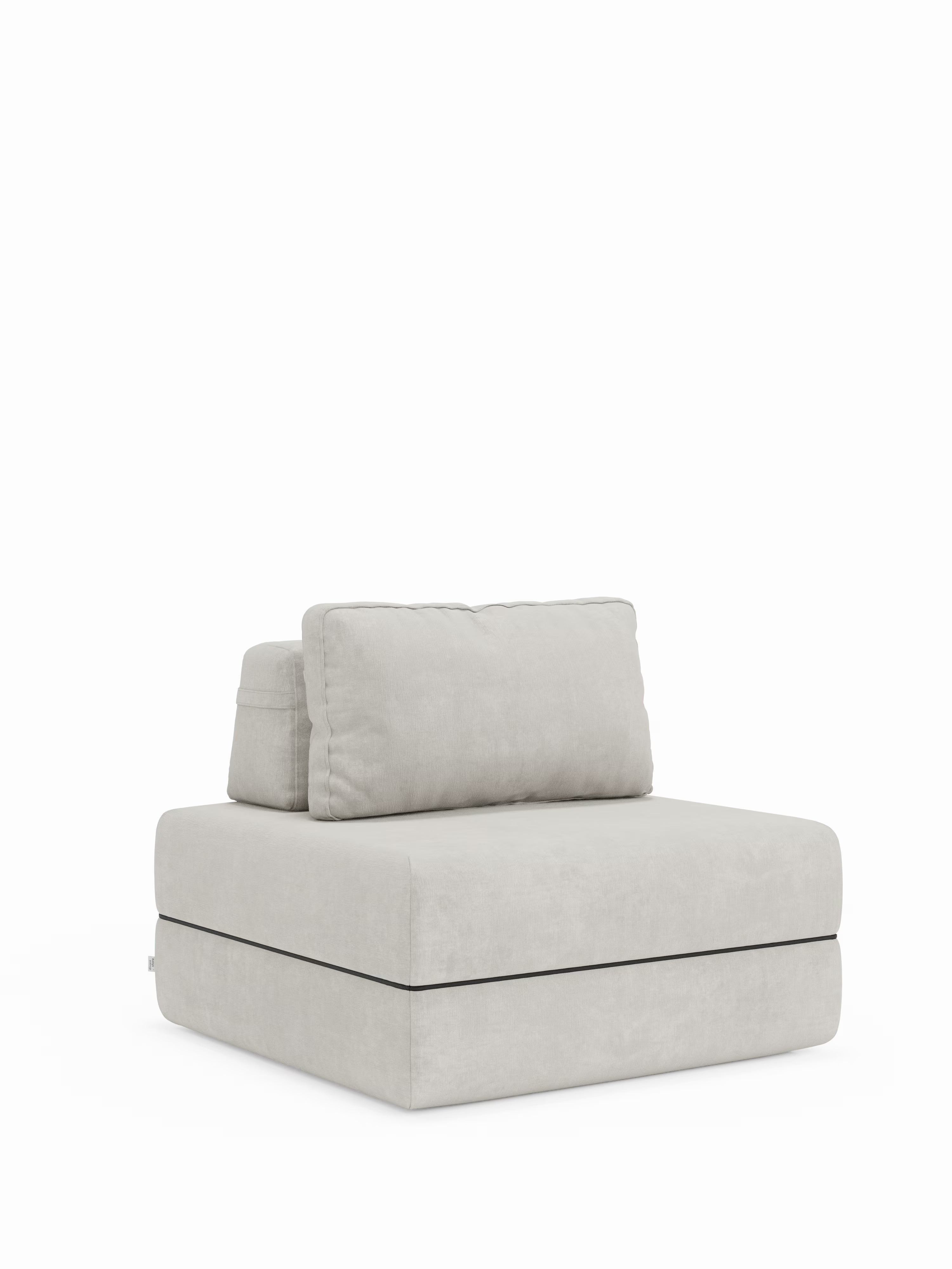 Rift poltrona letto con materasso alto 24 cm e memory foam - schienale mobile e tessuto smacchiabile T31