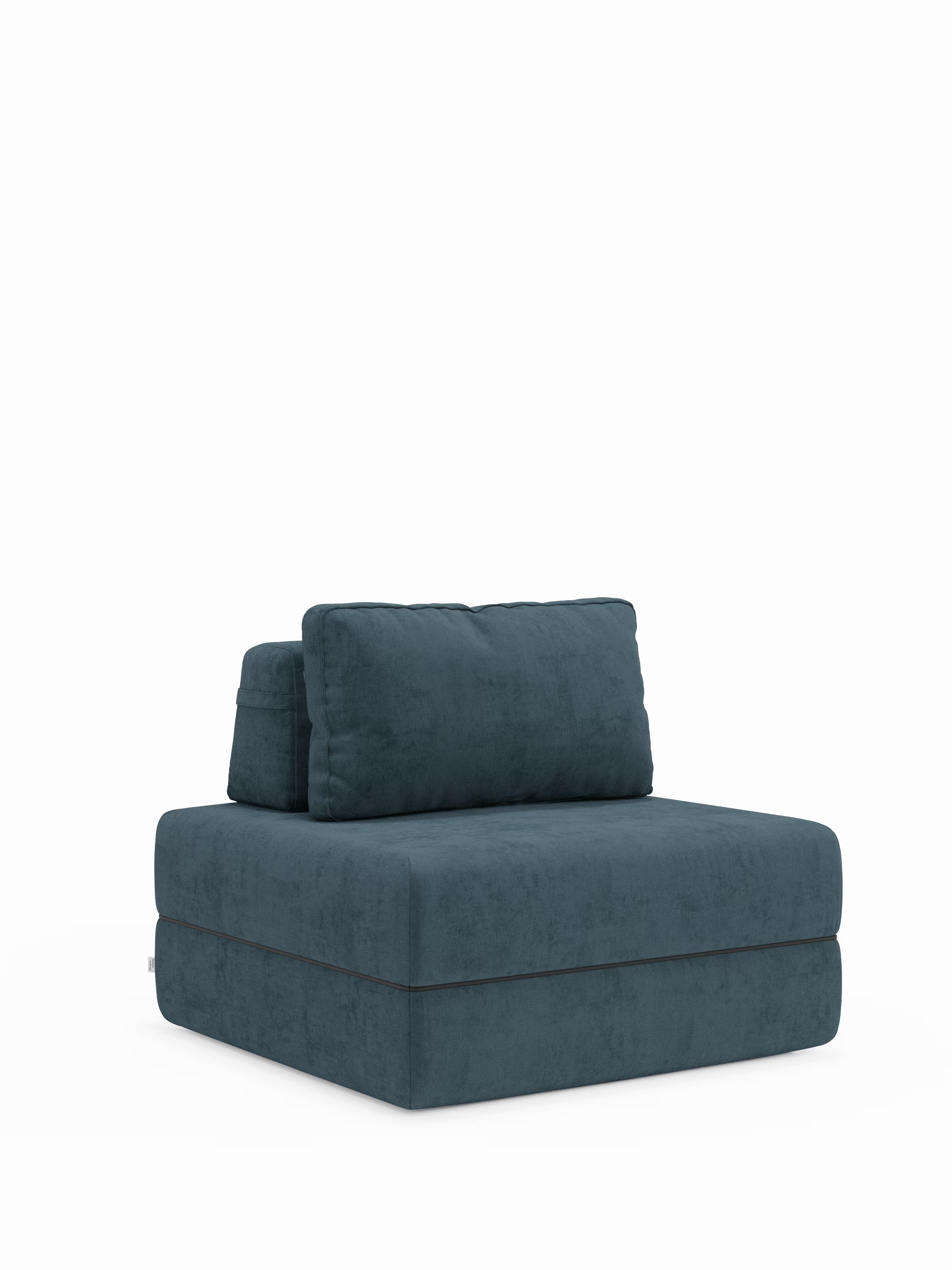 Rift poltrona letto con materasso alto 24 cm e memory foam - schienale mobile e tessuto smacchiabile T31