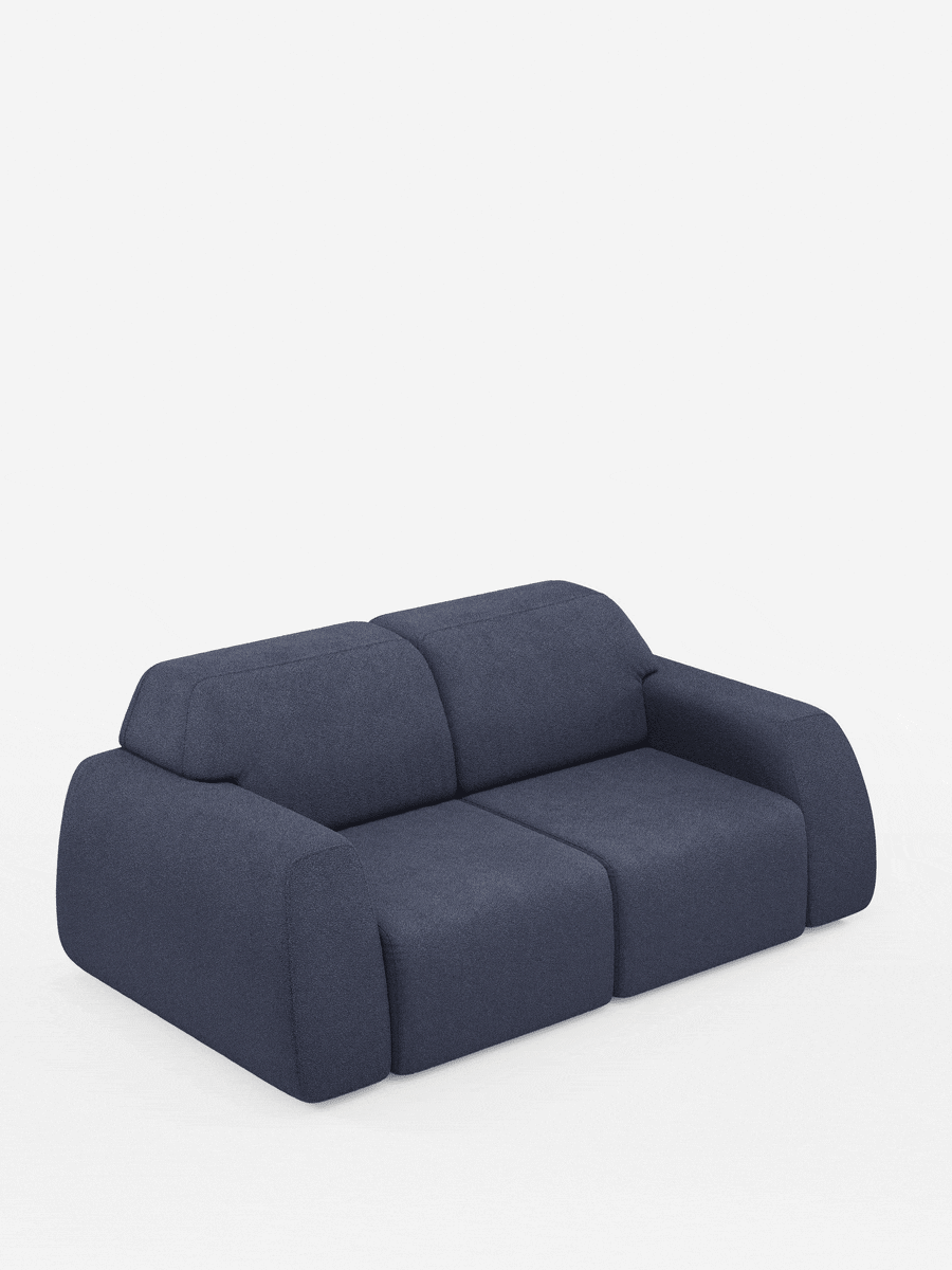 Orbit 2- and 3-seater sofa with sliding seats - fully removable cover in stain-resistant cotton-effect fabric T33