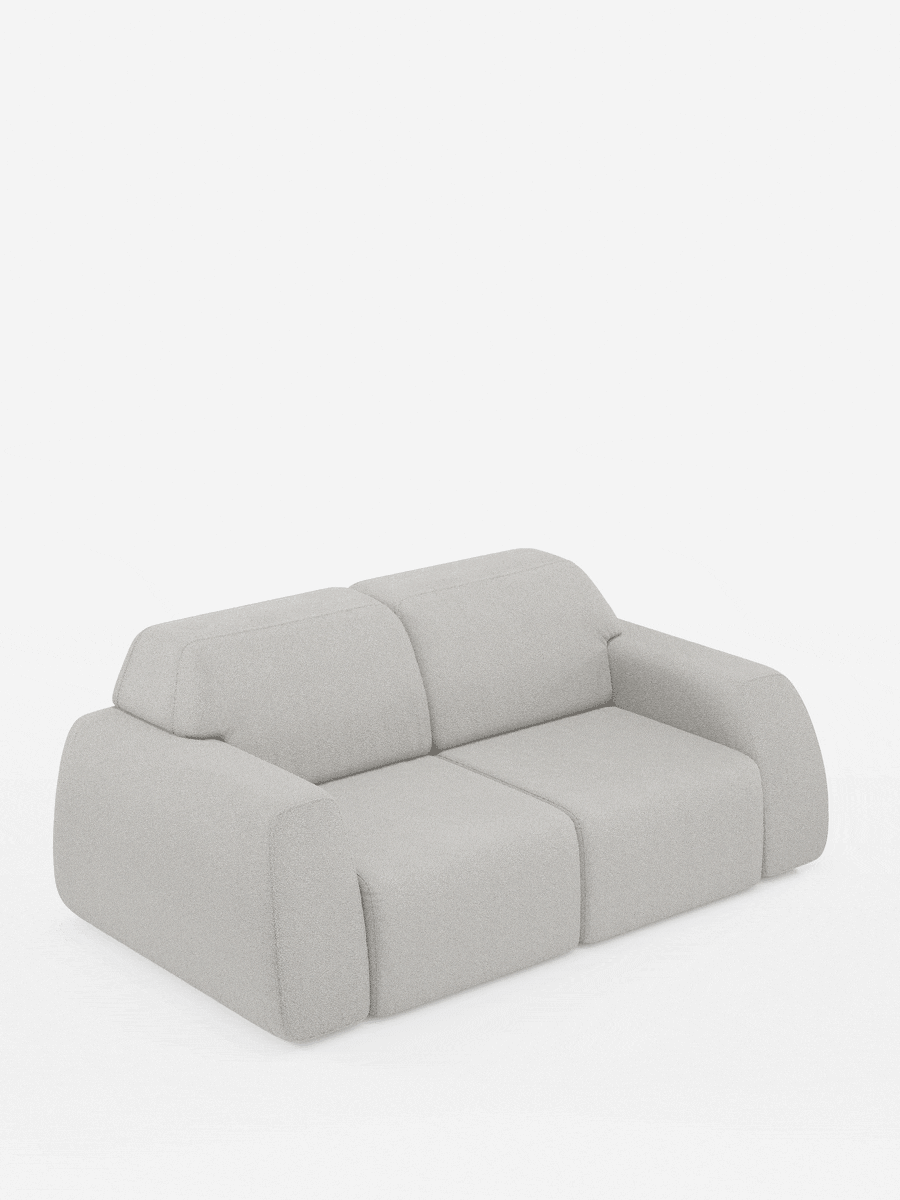 Orbit 2- and 3-seater sofa with sliding seats - fully removable cover in stain-resistant cotton-effect fabric T33