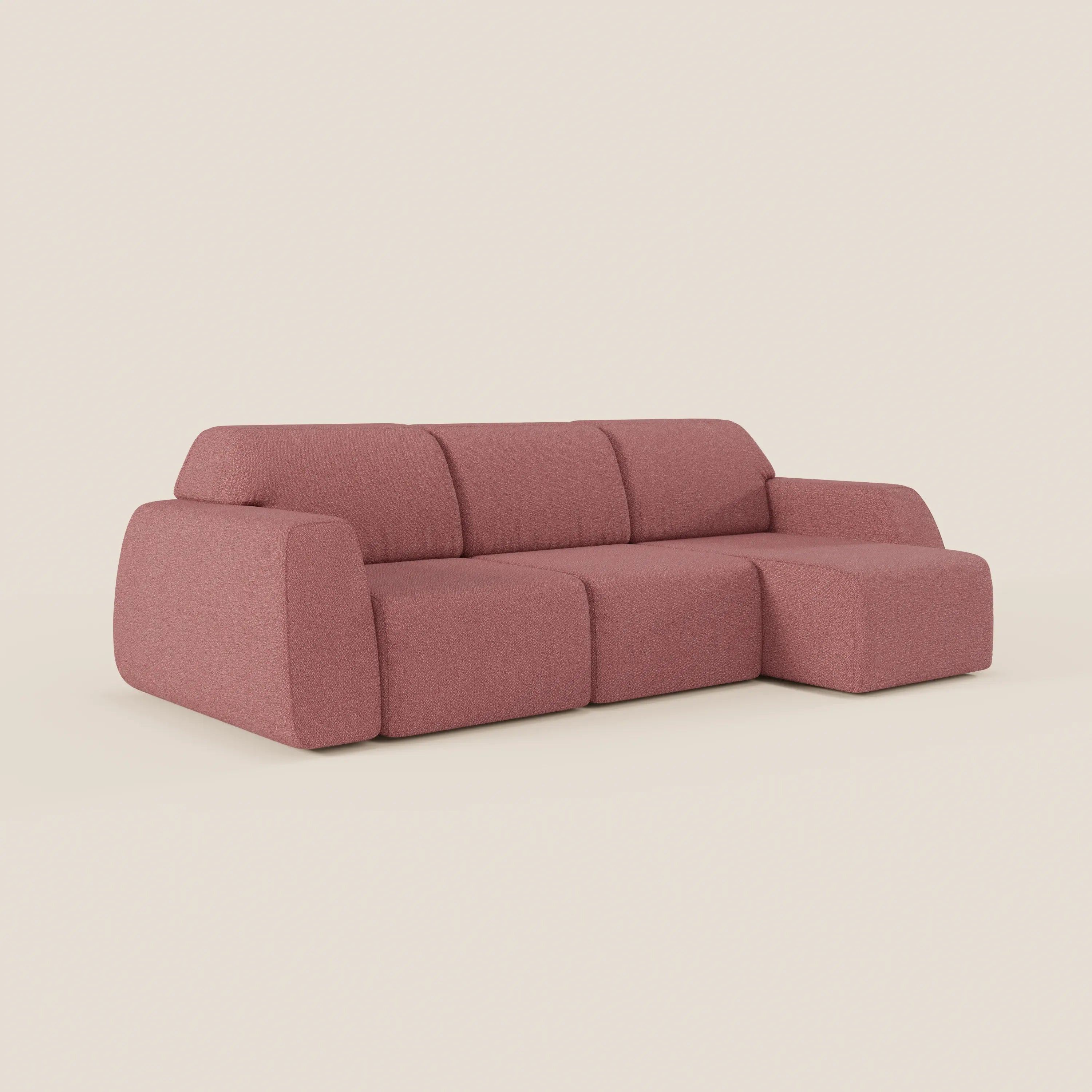 Orbit Divano angolare con penisola reversibile e tutte le sedute allungabili in tessuto smacchiabile effetto cotone T33 - divani.store