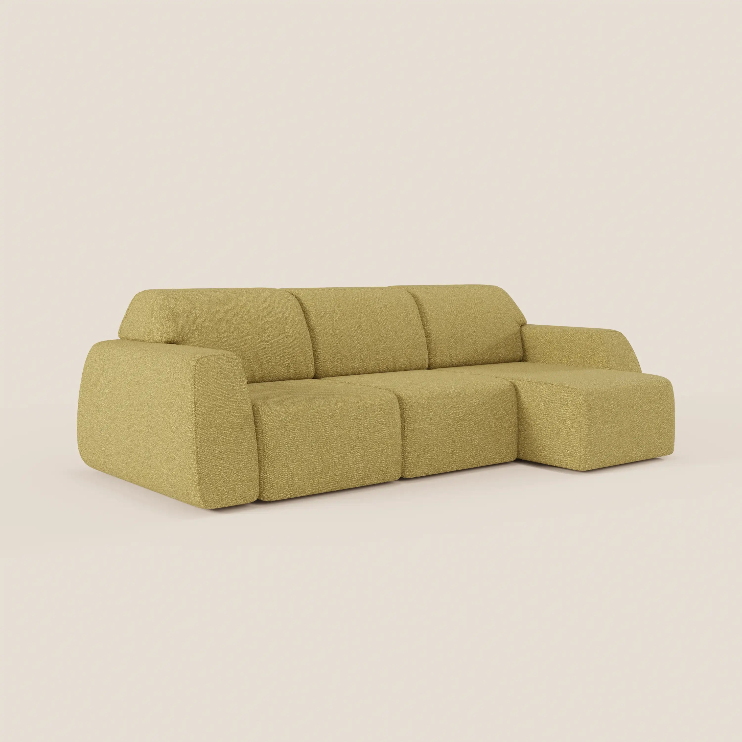 Orbit Divano angolare con penisola reversibile e tutte le sedute allungabili in tessuto smacchiabile effetto cotone T33 - divani.store