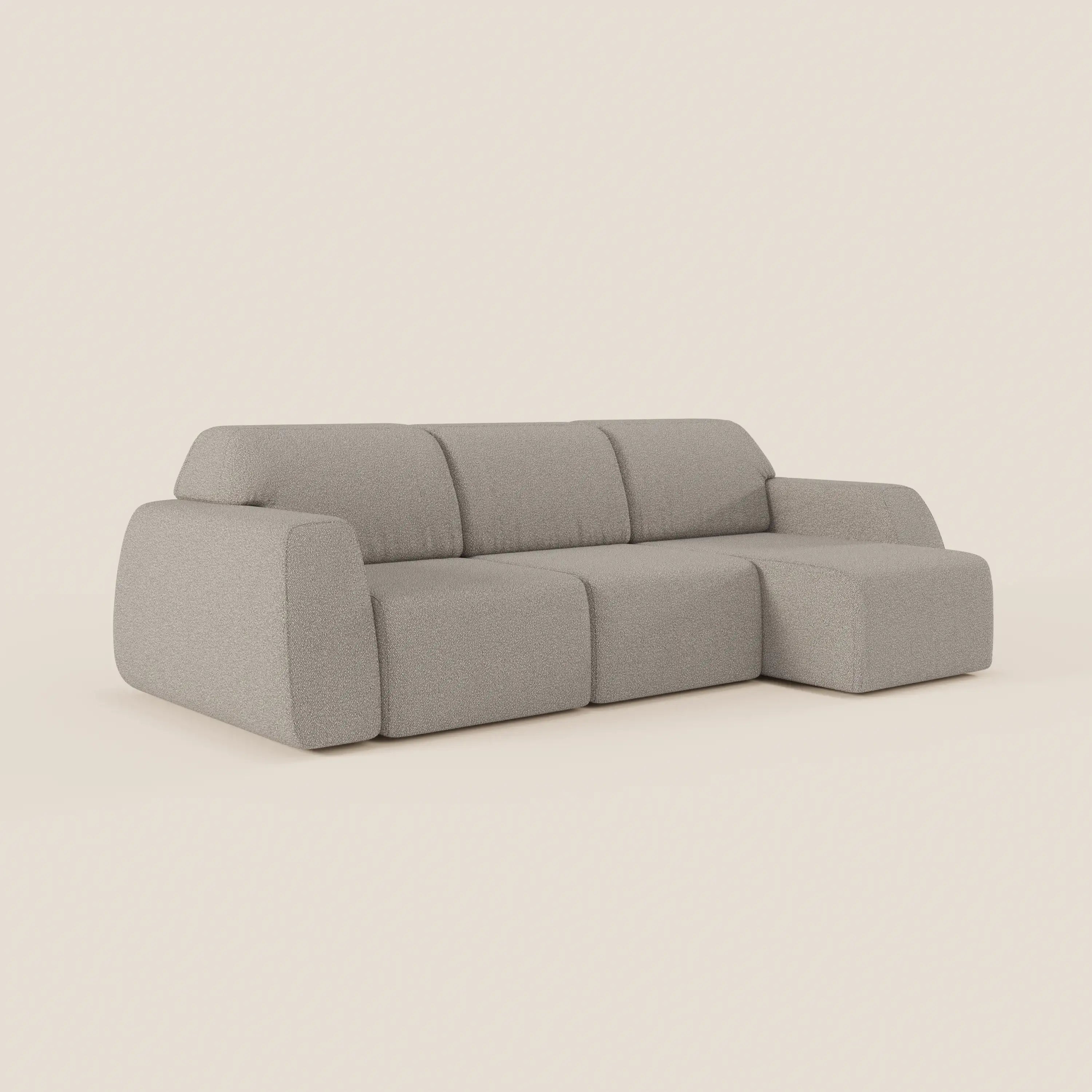 Orbit Divano angolare con penisola reversibile e tutte le sedute allungabili in tessuto smacchiabile effetto cotone T33 - divani.store