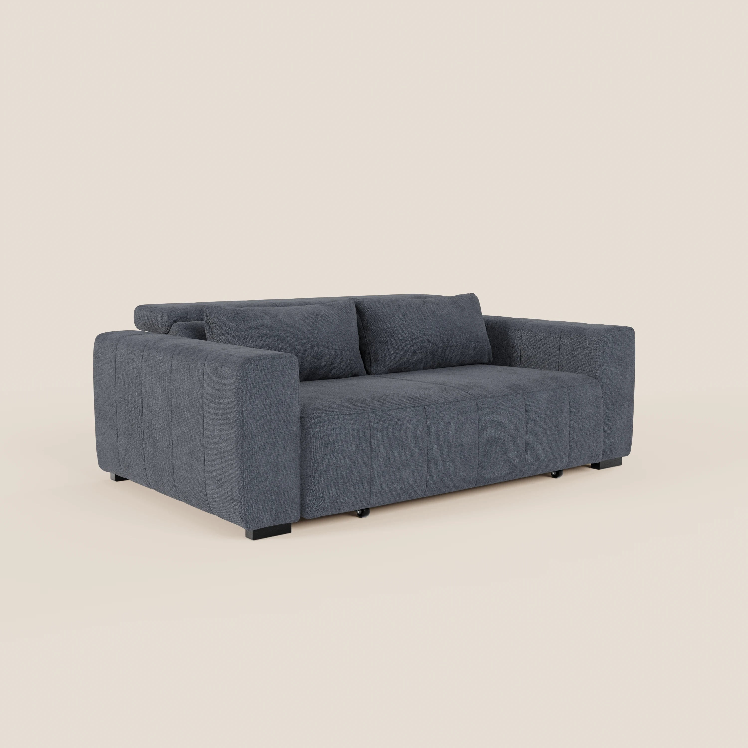 Doric divano 3 posti con sedute allungabili tramite relax elettrico - poggiatesta reclinabile in tessuto smacchiabile T23 - divani.store
