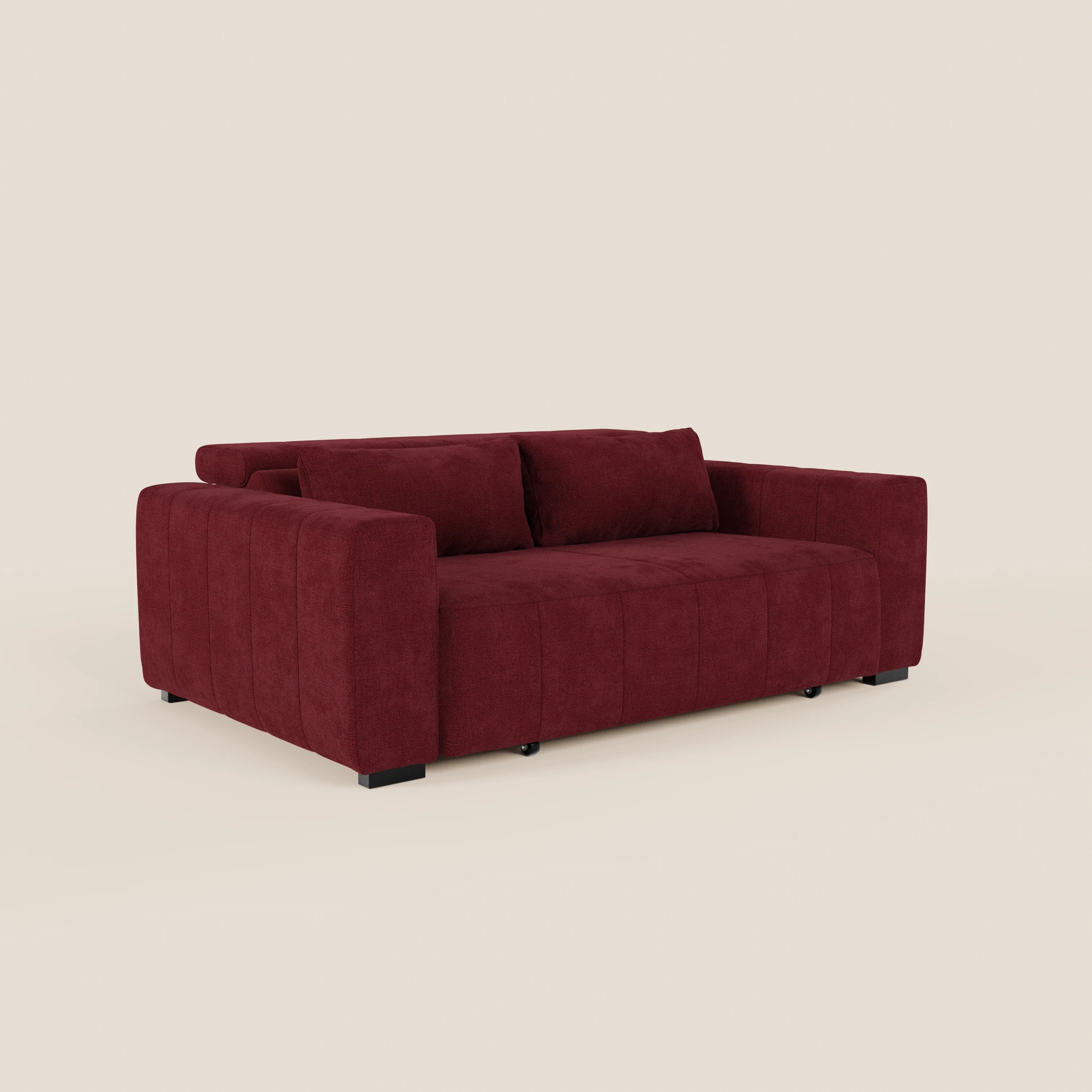 Doric divano 3 posti con sedute allungabili tramite relax elettrico - poggiatesta reclinabile in tessuto smacchiabile T23 - divani.store