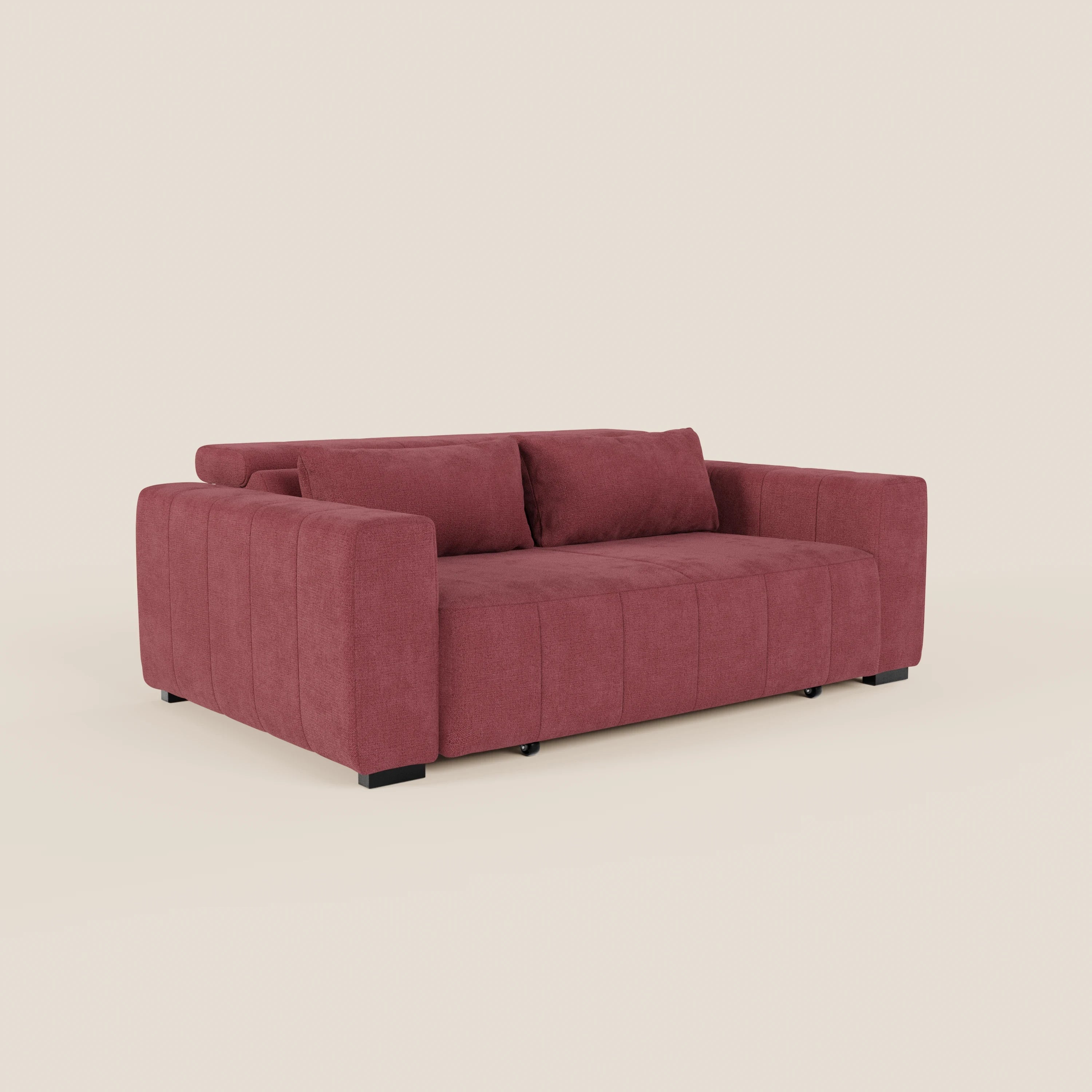 Doric divano 3 posti con sedute allungabili tramite relax elettrico - poggiatesta reclinabile in tessuto smacchiabile T23 - divani.store