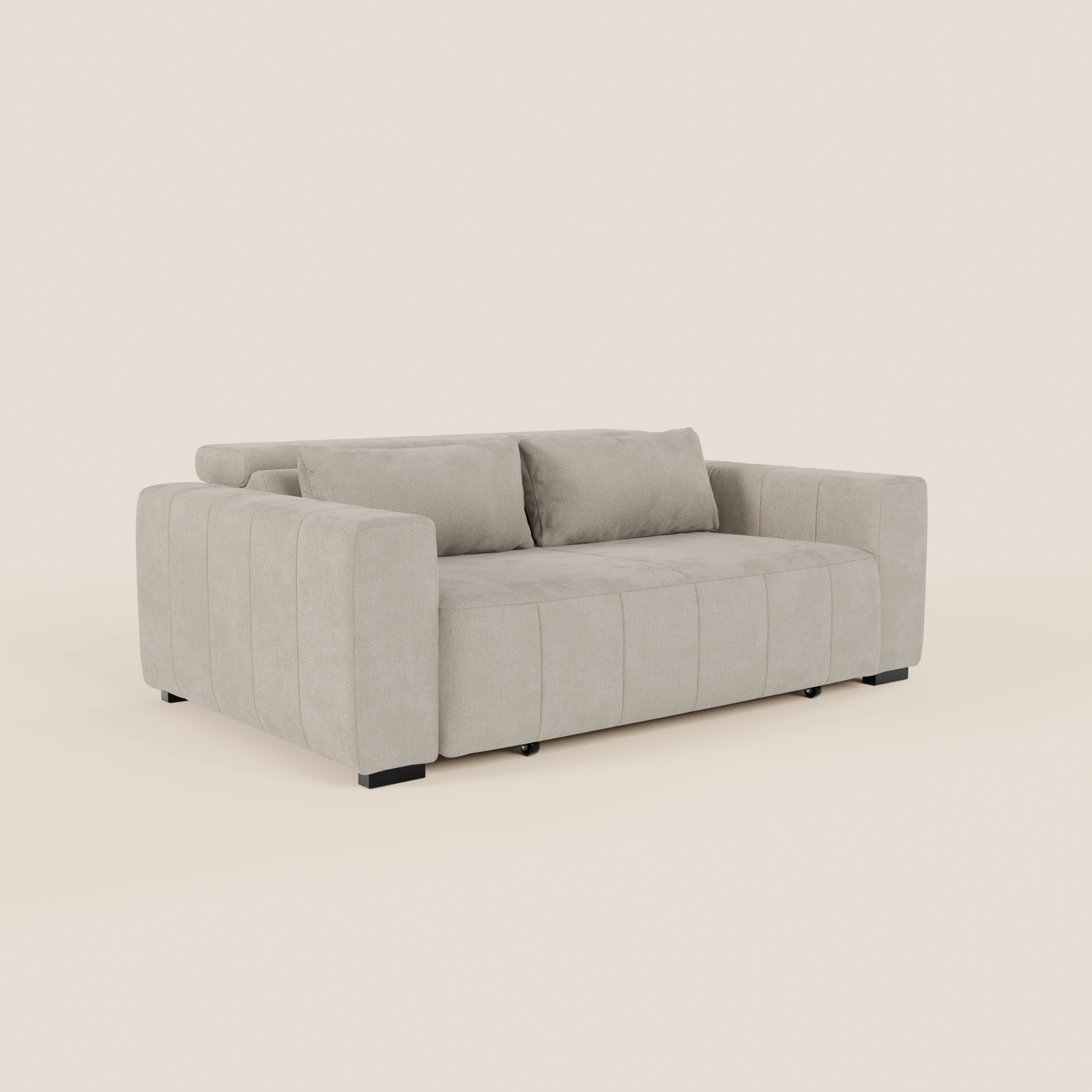Doric divano 3 posti con sedute allungabili tramite relax elettrico - poggiatesta reclinabile in tessuto smacchiabile T23 - divani.store