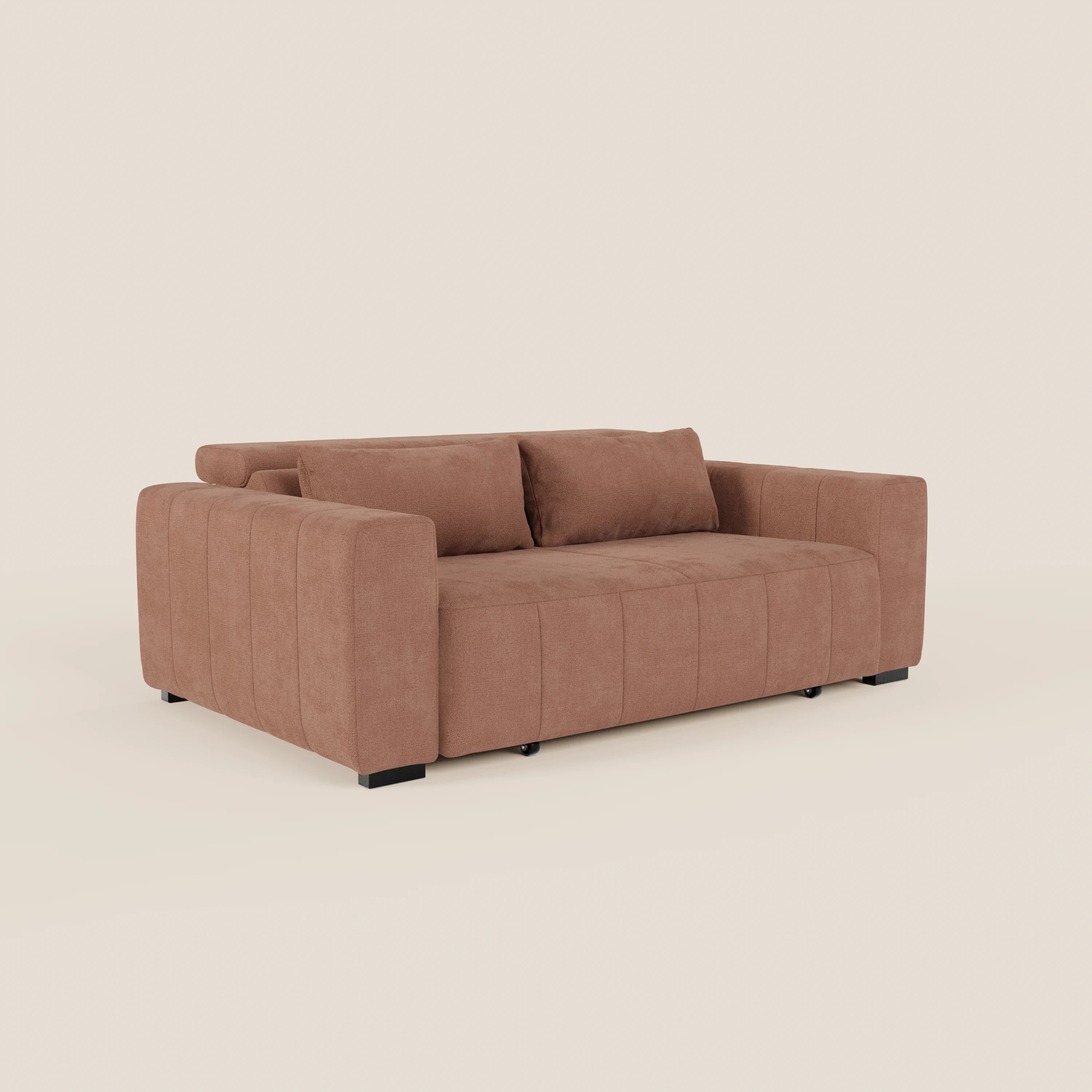 Doric divano 3 posti con sedute allungabili tramite relax elettrico - poggiatesta reclinabile in tessuto smacchiabile T23 - divani.store