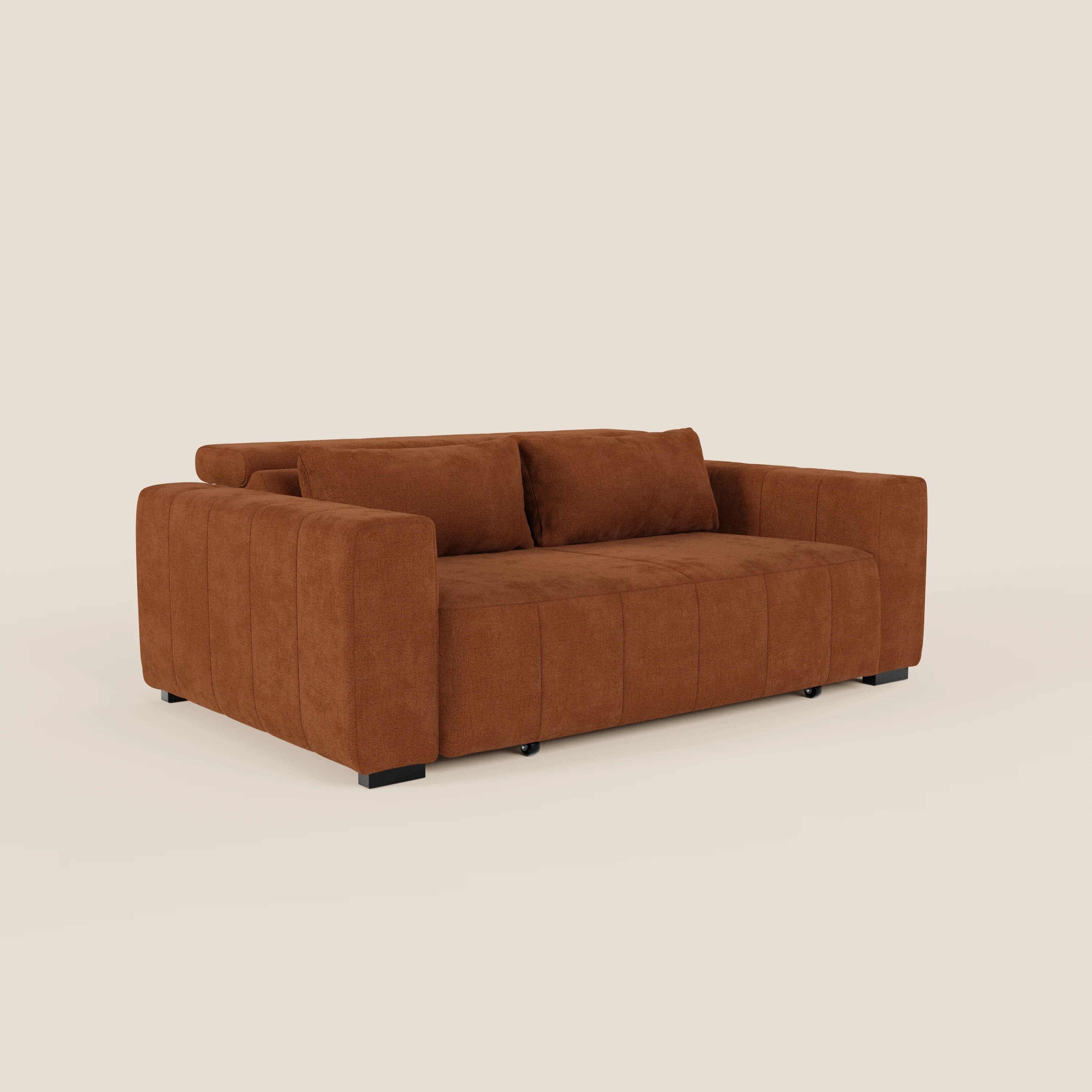 Doric divano 3 posti con sedute allungabili tramite relax elettrico - poggiatesta reclinabile in tessuto smacchiabile T23 - divani.store