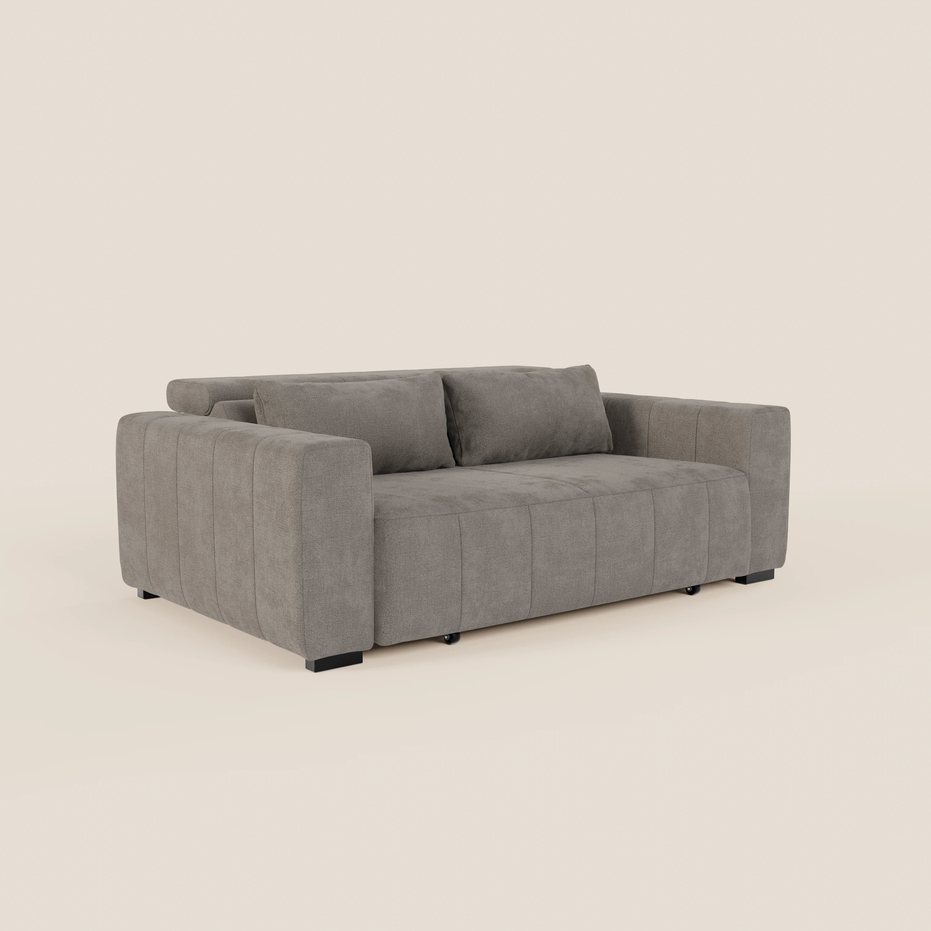 Doric divano 3 posti con sedute allungabili tramite relax elettrico - poggiatesta reclinabile in tessuto smacchiabile T23 - divani.store